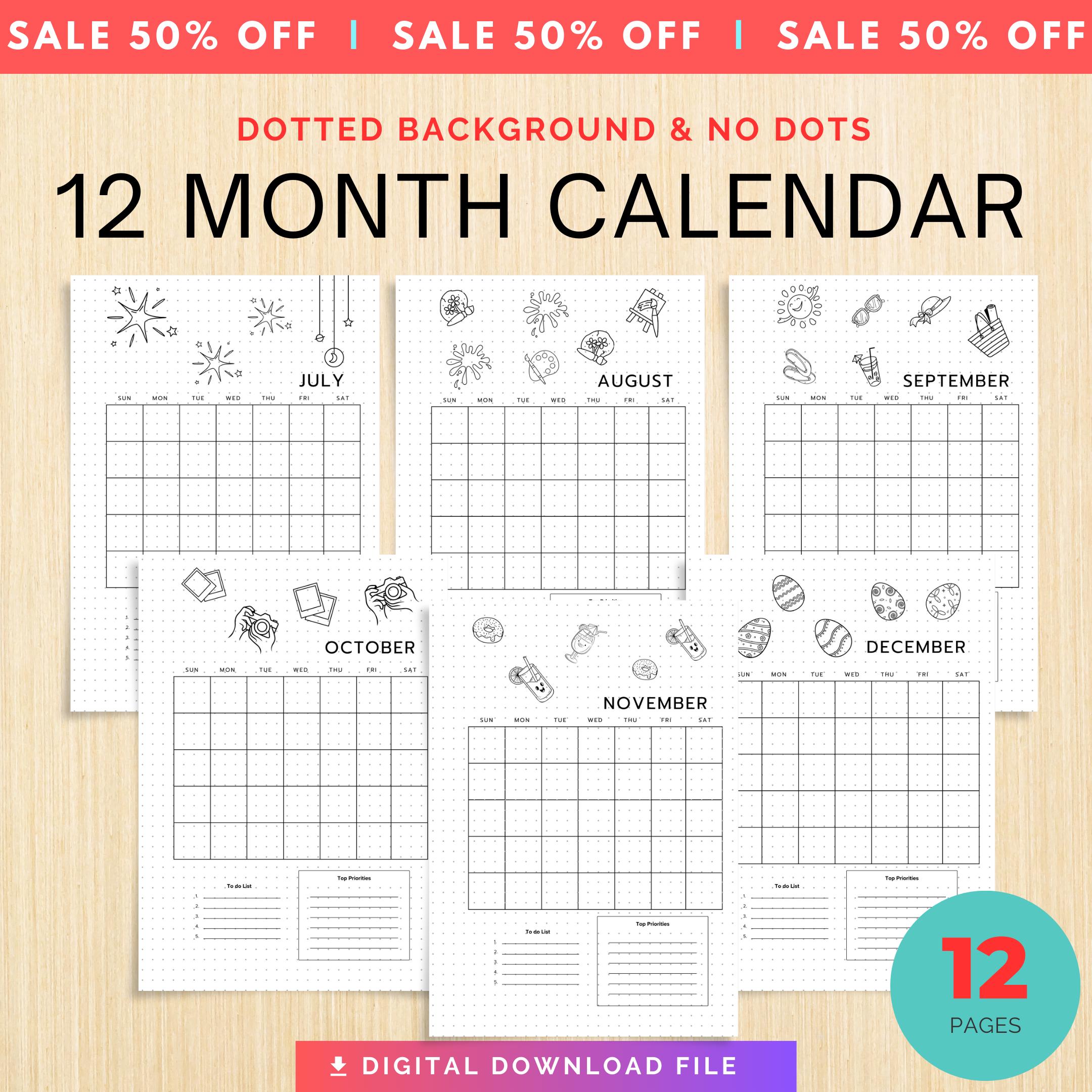 Bullet Journal — 12 Month Title Pages, Printable journal page, PRINTABLE TITLE PAGE, Printable Planner, Cov... | Bloom Joyfully printable