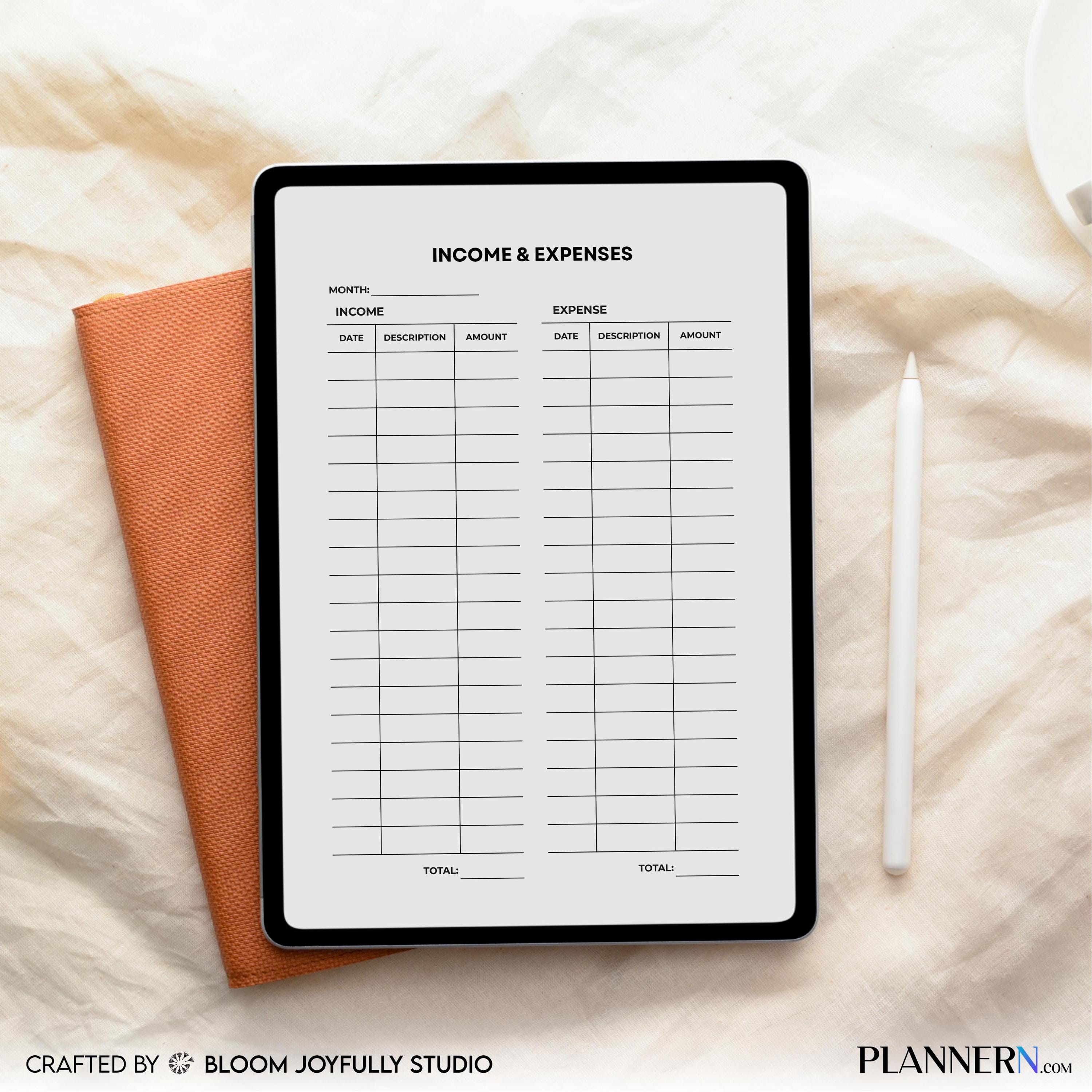 Budget Pdf — Income Tracker, Expense Tracker, Business Money Organizer, Financial Planner, Monthly Budget, ... | Bloom Joyfully printable