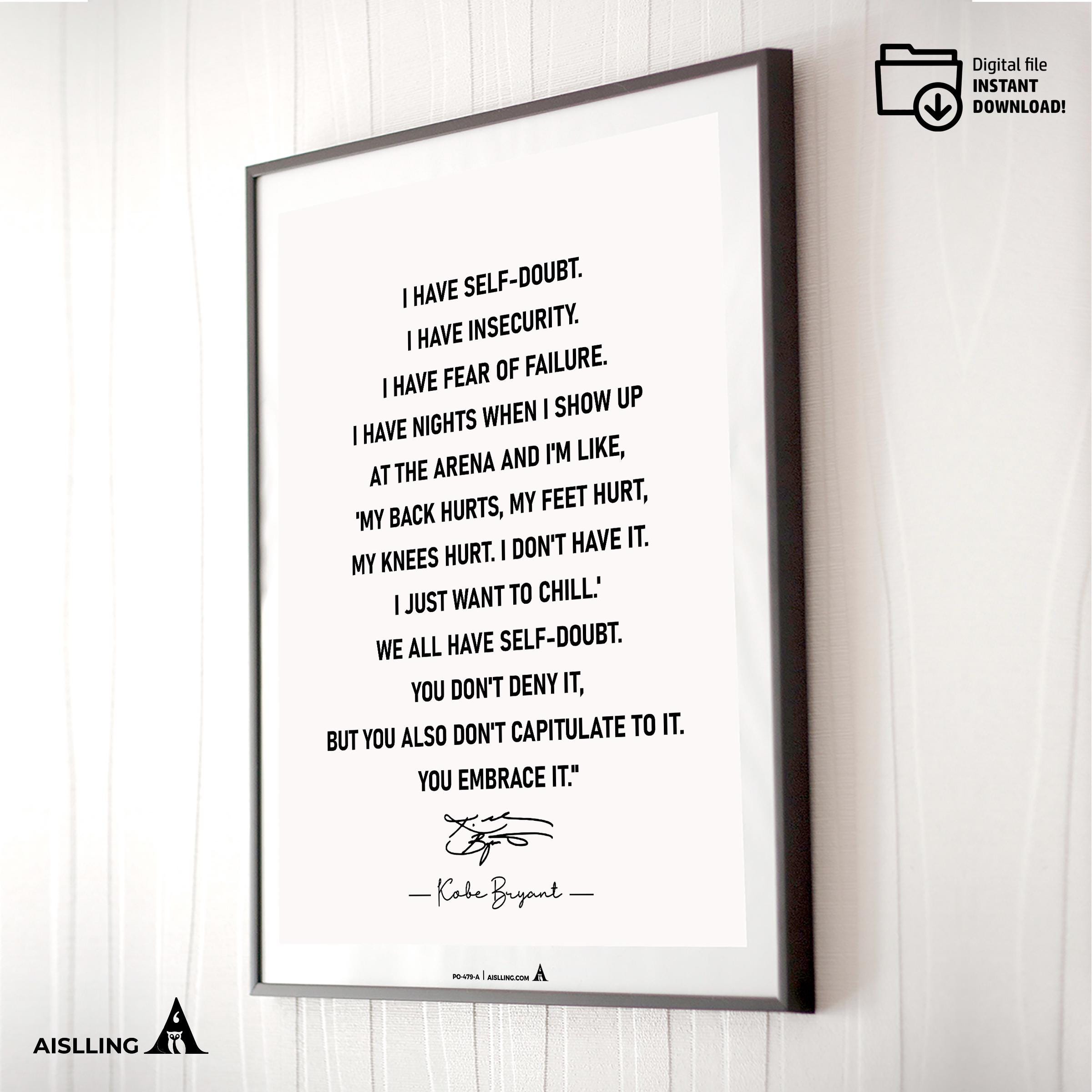 Aislling — Kobe Bryant Mamba Mentality Quote Poster: Basketball Wall Art (Digital Download) | Aislling printable
