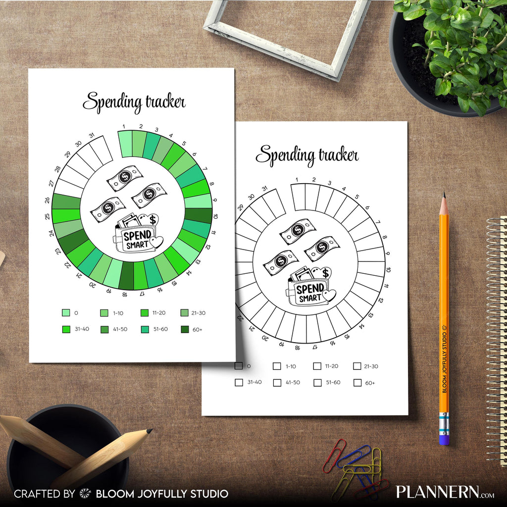 Budget Planner — Spending Tracker PRINTABLE, Daily Spending Tracker, Planner Page, Instant Download, A4, A5 | Bloom Joyfully printable