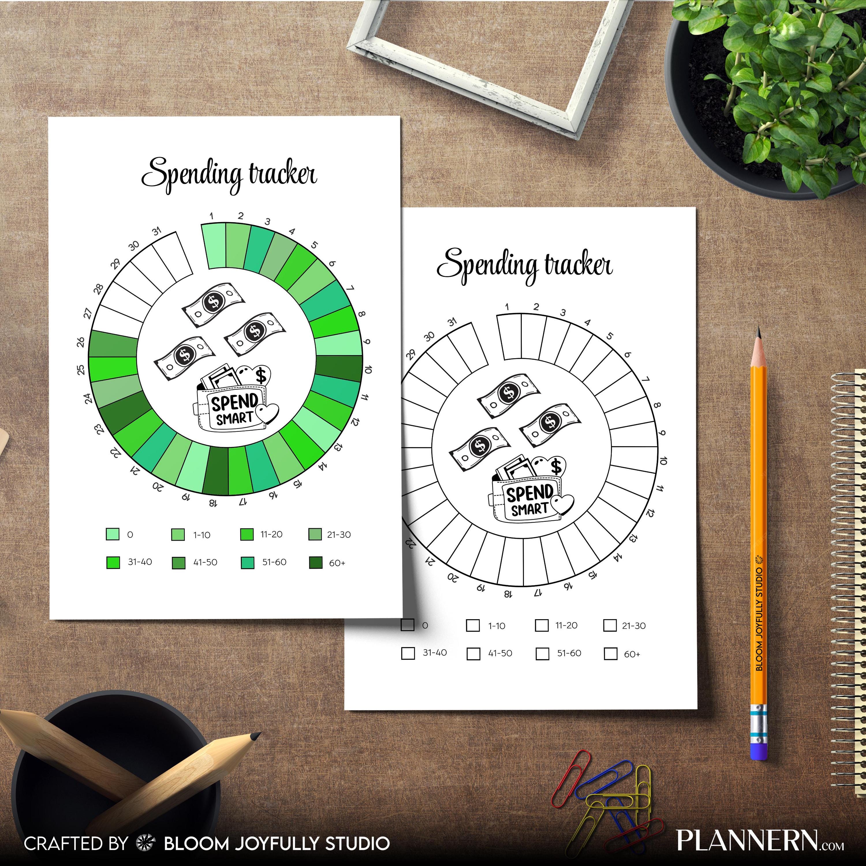Budget Planner — Spending Tracker PRINTABLE, Daily Spending Tracker, Planner Page, Instant Download, A4, A5 | Bloom Joyfully printable