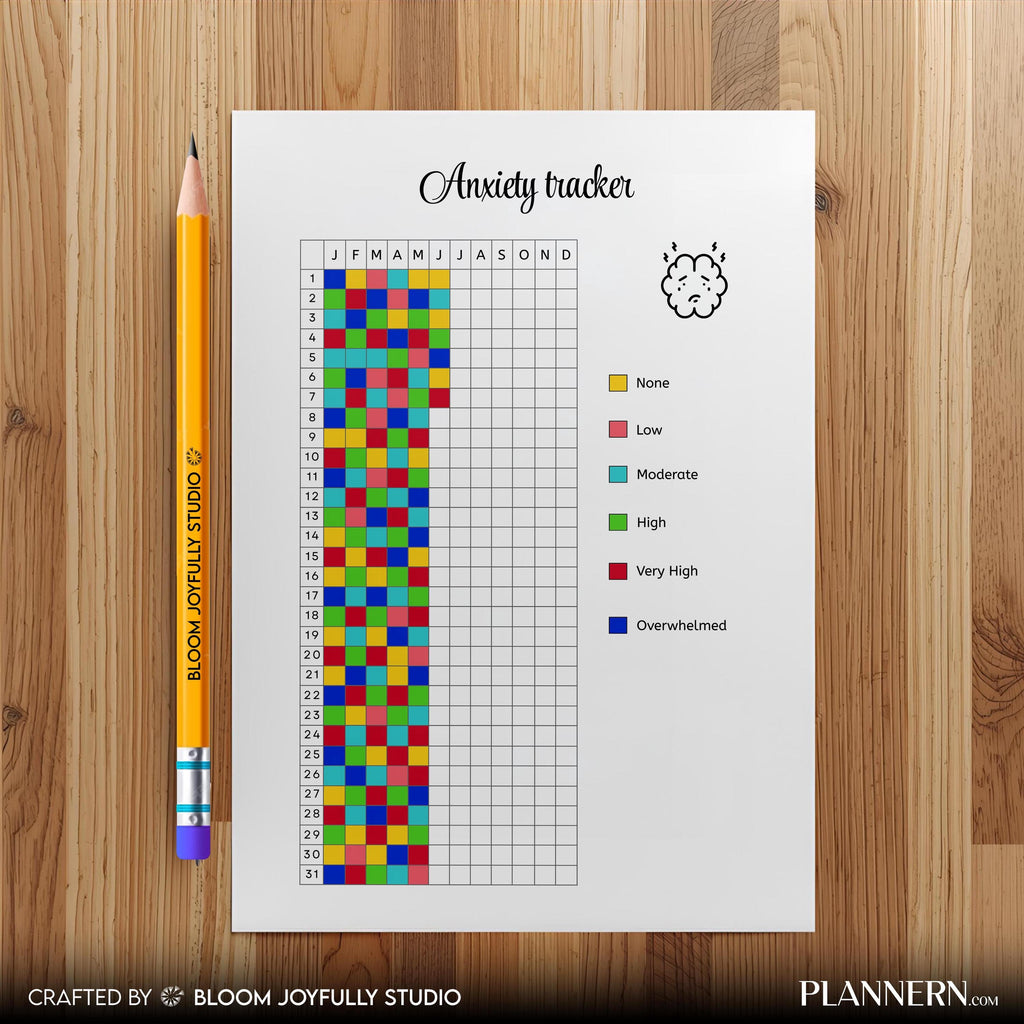 Anxiety Log — Anxiety Tracker PRINTABLE, Mental Health Planner, Anxiety Log, Habit Tracker Self Care Worksh... | Mindfulness printable