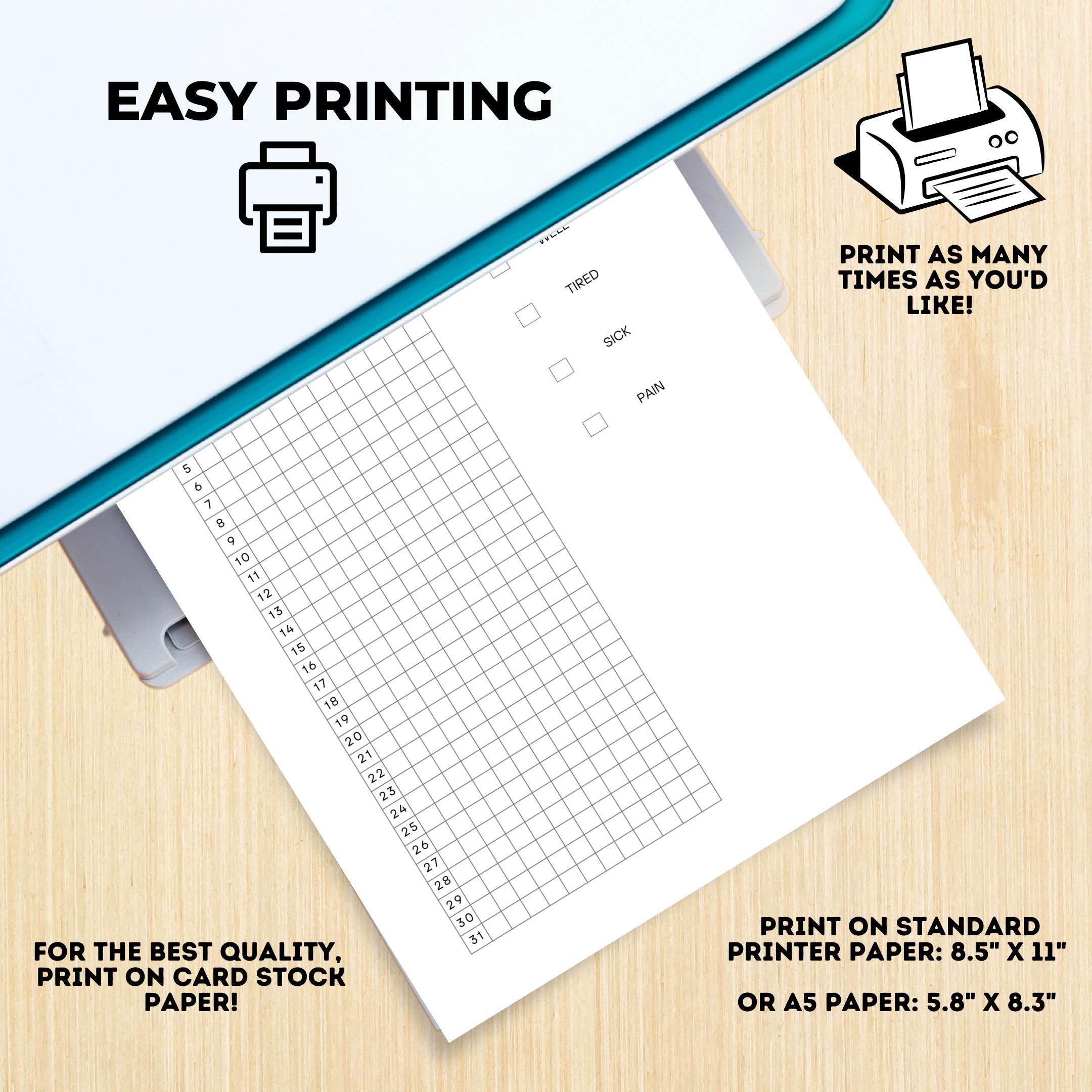 Anxiety Tracker — MENTAL HEALTH TRACKER Bundle, Digital Planner Pages, Printable Planner, A4 & A5 Size | Mindfulness printable