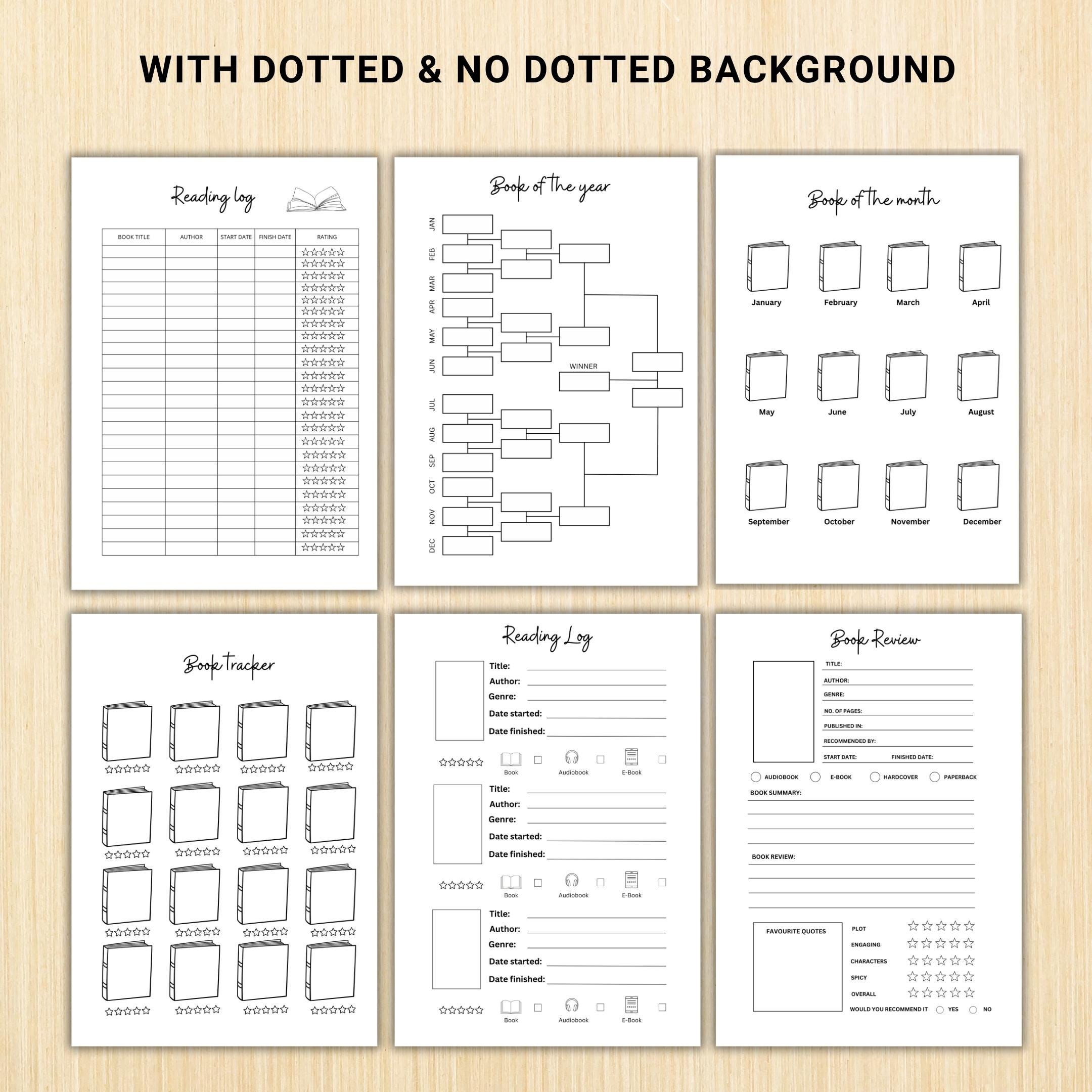 Book Challenge — Book Review Template Printable, Book Lovers Inserts, Book Log and Review, Book Rating, Dai... | Bloom Joyfully printable