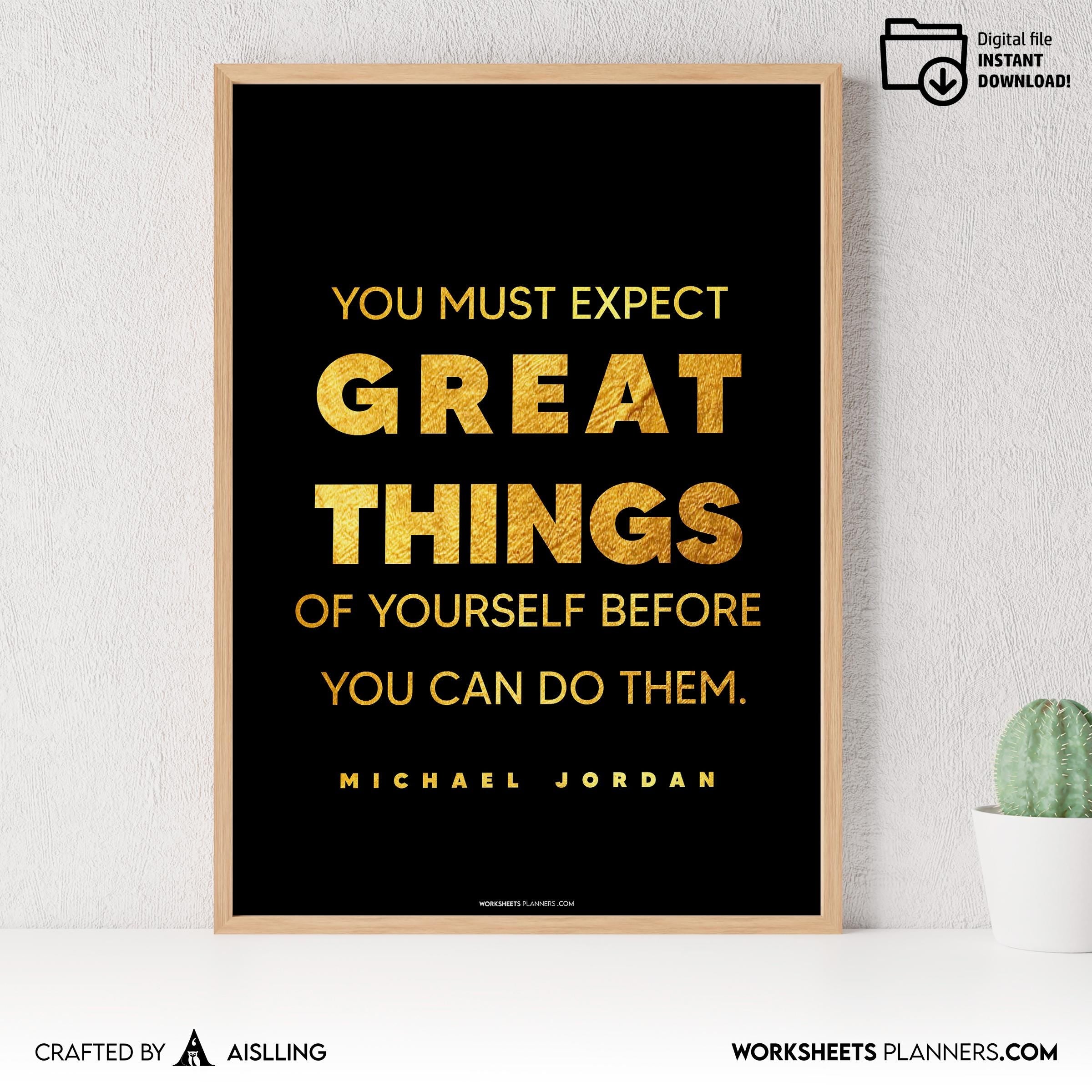 Aislling — Michael Jordan Quotes Digital Printable Wall Art Inspirational Quotes Jordan Mentality Poster Ba... | Aislling printable