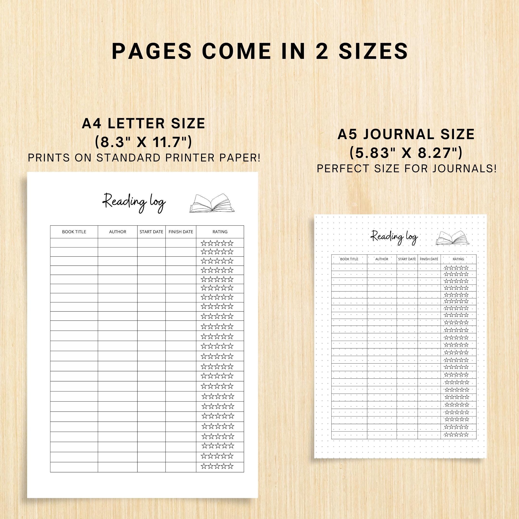 Book Challenge — Book Review Template Printable, Book Lovers Inserts, Book Log and Review, Book Rating, Dai... | Bloom Joyfully printable