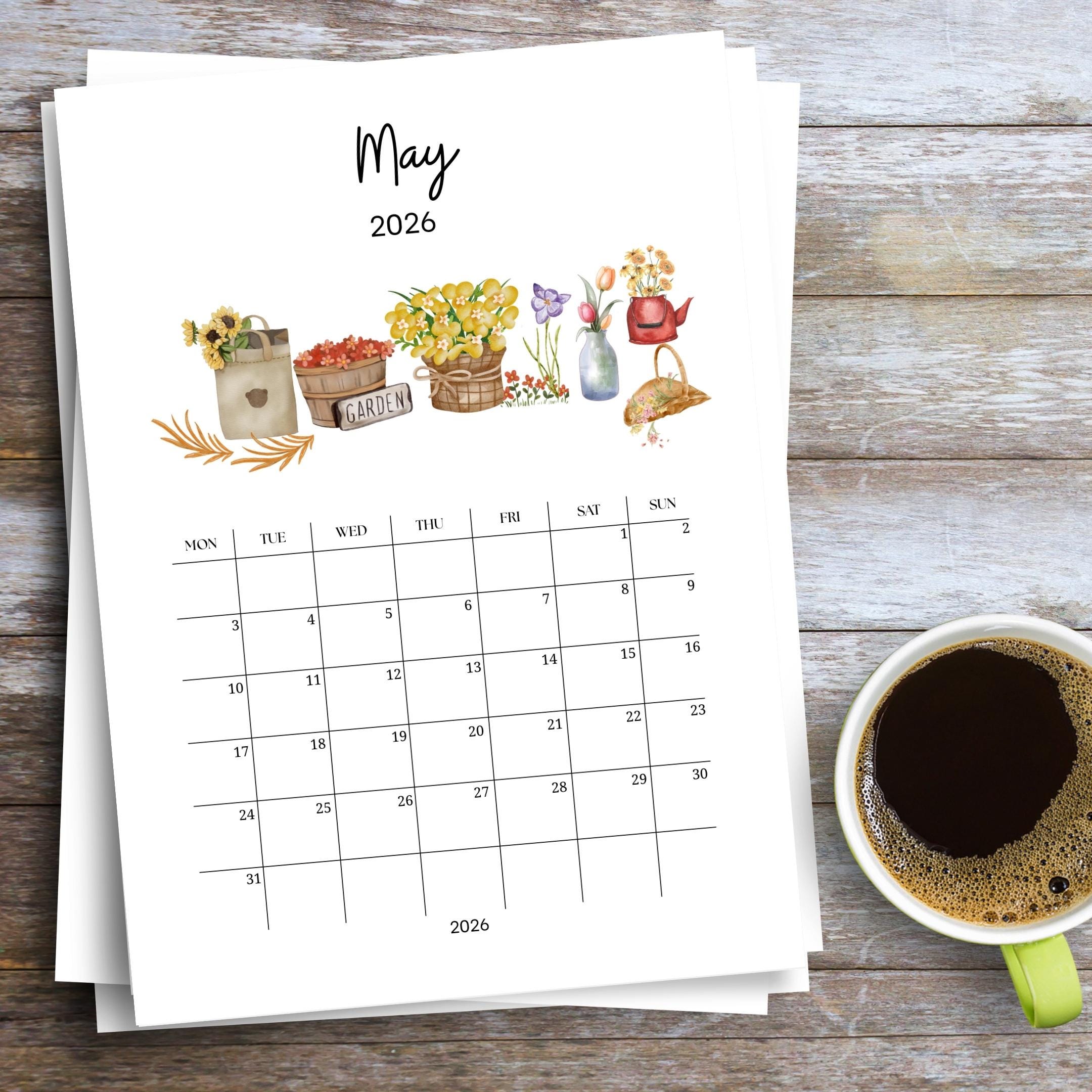 2026 Calendar — Farmhouse Calendar Bundle 2026, Printable Monthly Planners, Digital Download Calendar, A4, ... | Bloom Joyfully printable