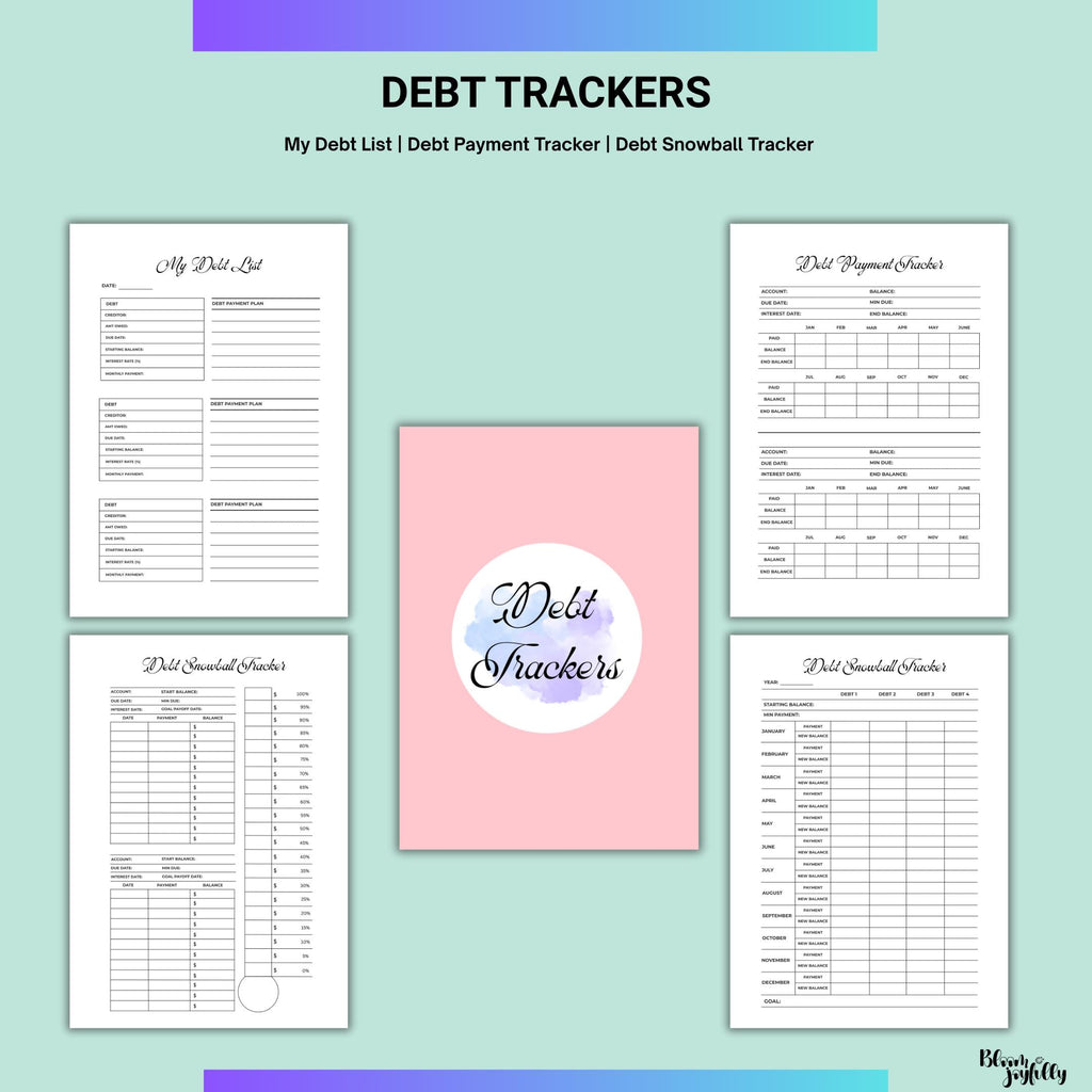 Bill Tracker — Budget Planner PRINTABLE, Financial Planner, Finance Tracker Bundle, Budget, Savings, Debt, ... | Bloom Joyfully printable