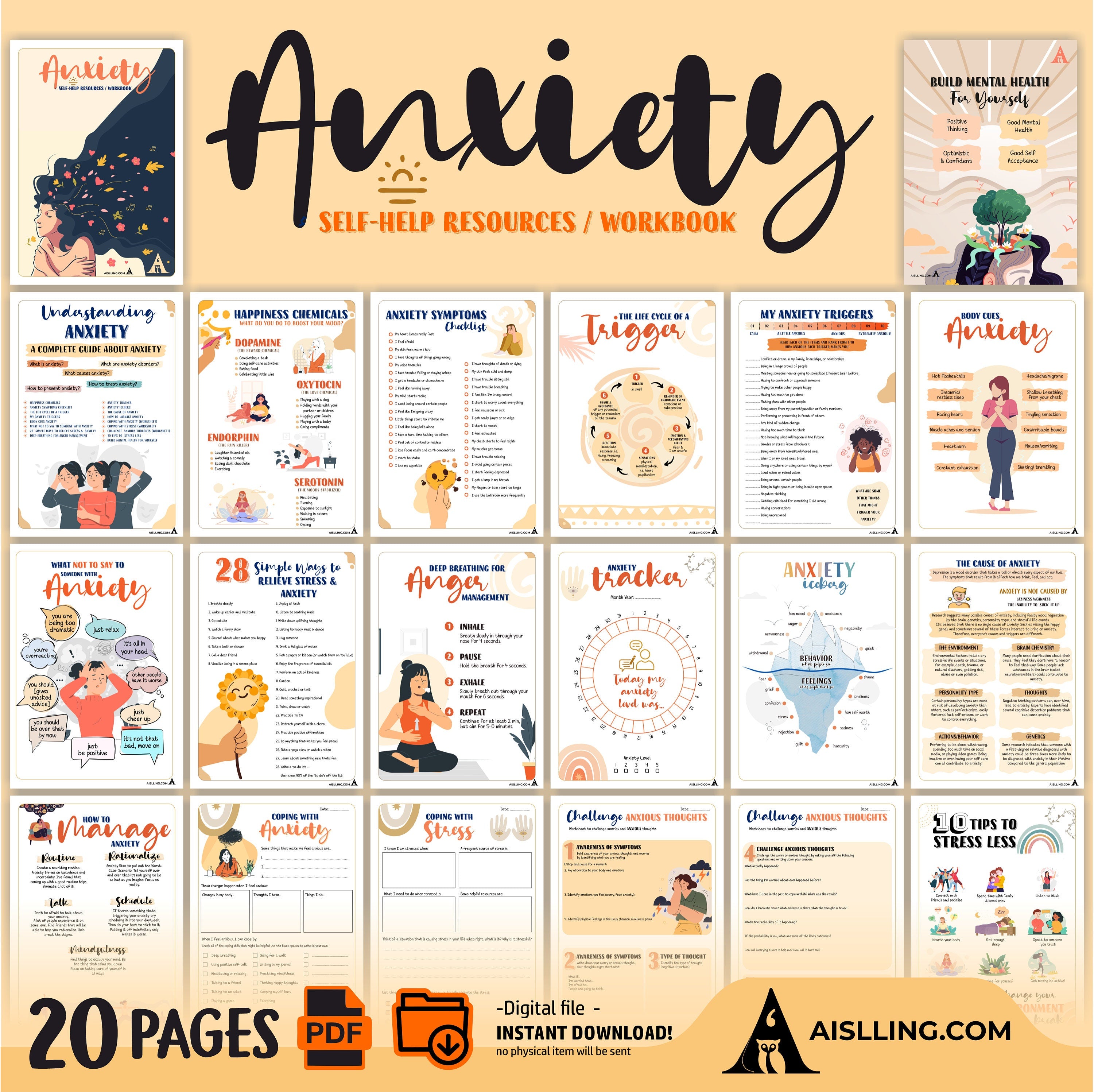 Anxiety Toolbox Workbook | Anxiety Worksheets for Teens & Adults