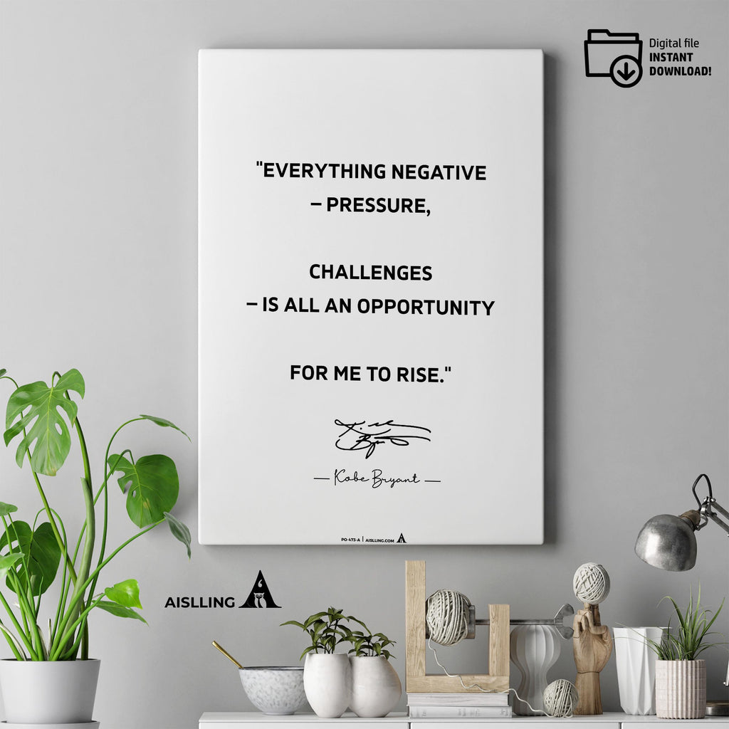 Aislling — Kobe Bryant Mamba Mentality Poster: Inspirational NBA Wall Art (Digital Download) | Aislling printable