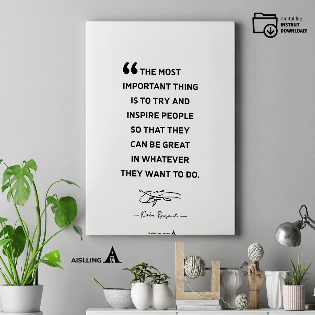 Aislling — Kobe Bryant Quote Poster: Black Mamba, Mamba Mentality (Digital Download) | Aislling printable