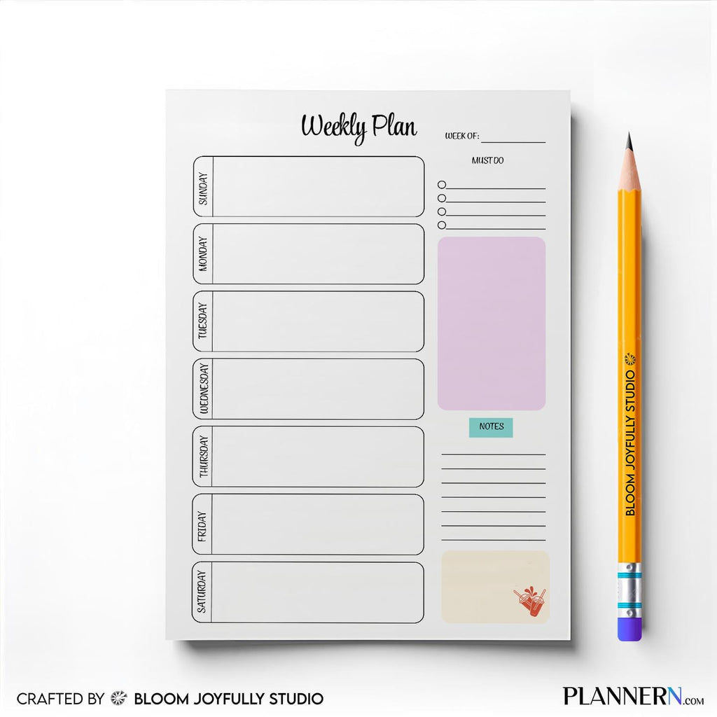 Daily Planner — Weekly Planner Printable, Weekly Schedule Organiser, To Do List Planner, Weekly Plan, Weekl... | Bloom Joyfully printable