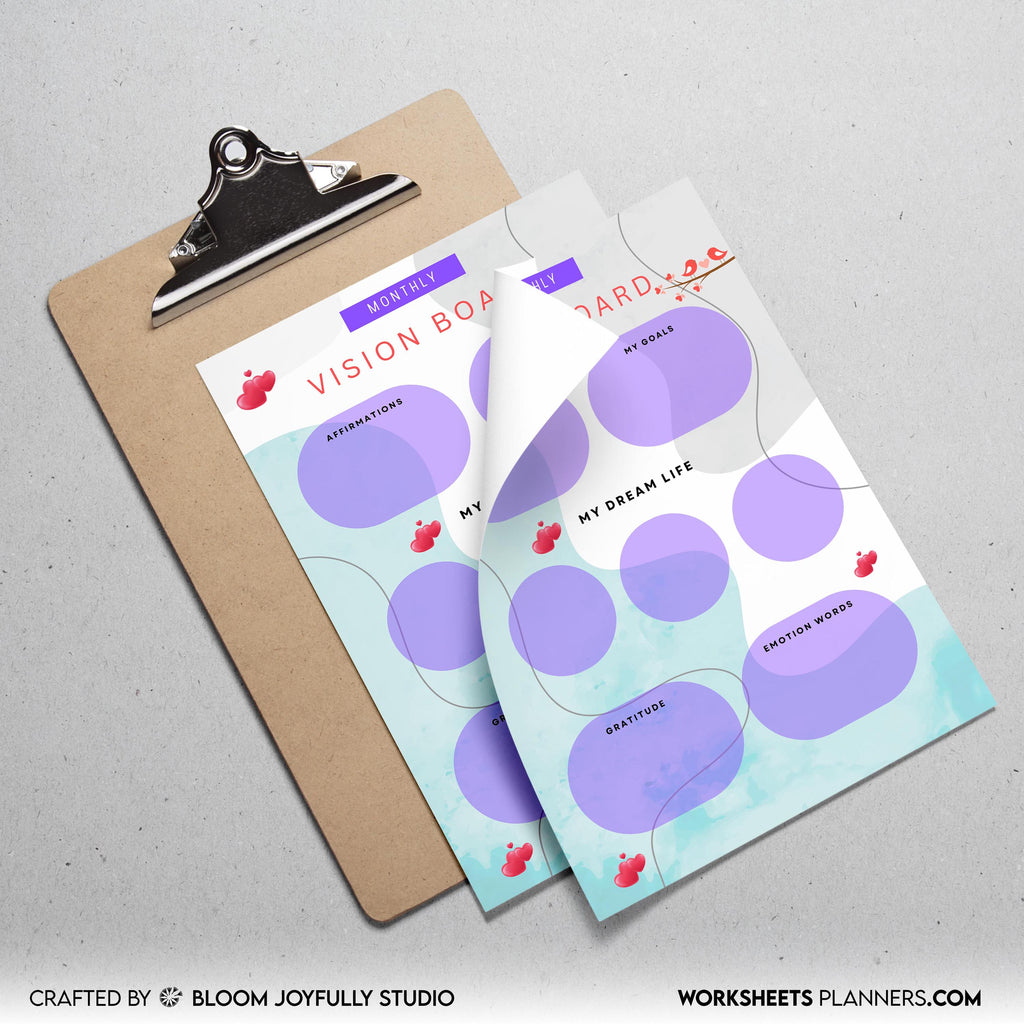 2026 Goals — 2026 Monthly VISION BOARD, Goals, Affirmations, Emotions, Dream Life, Gratitude, Printable PDF... | Mindfulness printable