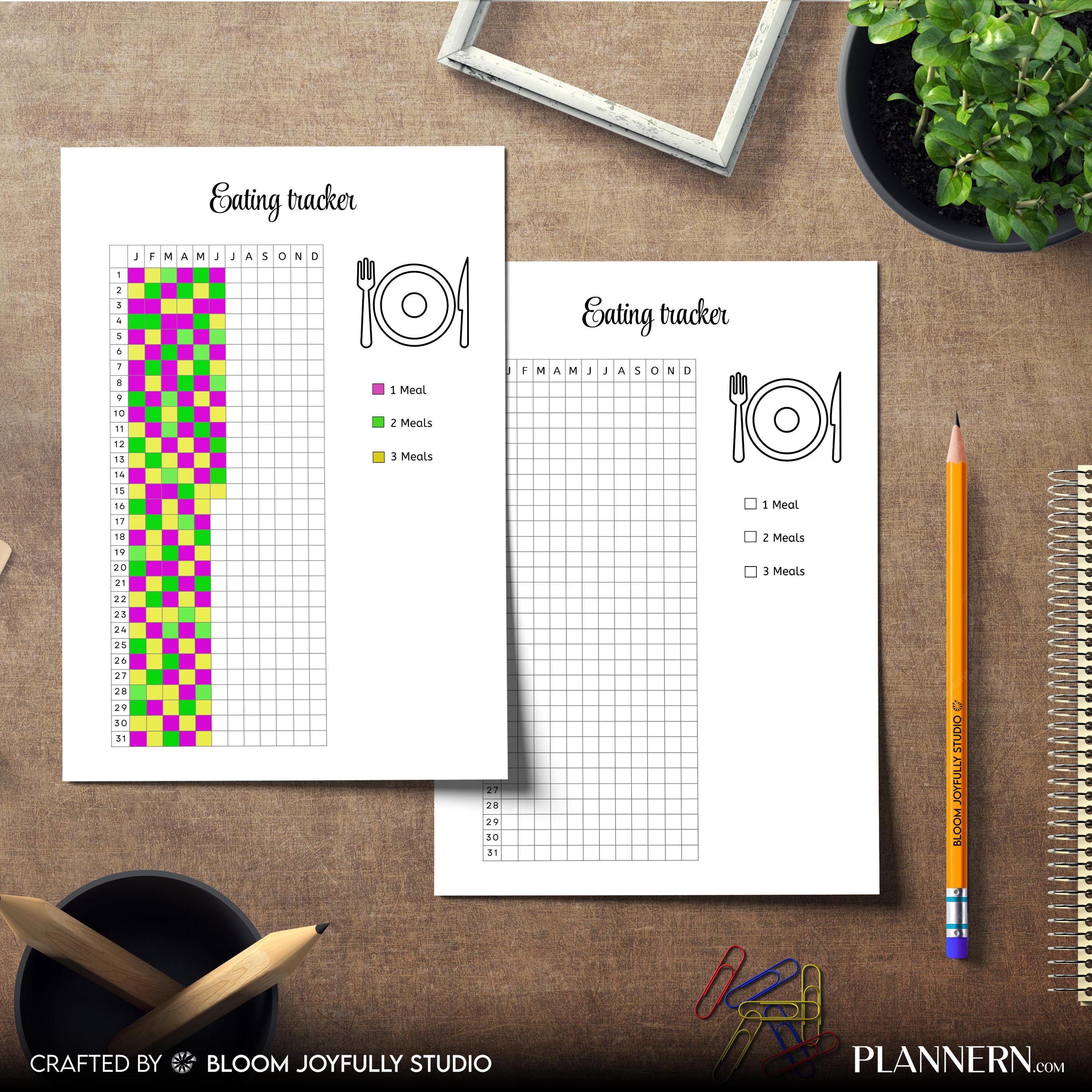 Eating Tracker PRINTABLE, Daily Food Log, Meal Tracker, Healthy Eating Planner PDF, Food Tracker, Diet Trac... | Nutri Track printable