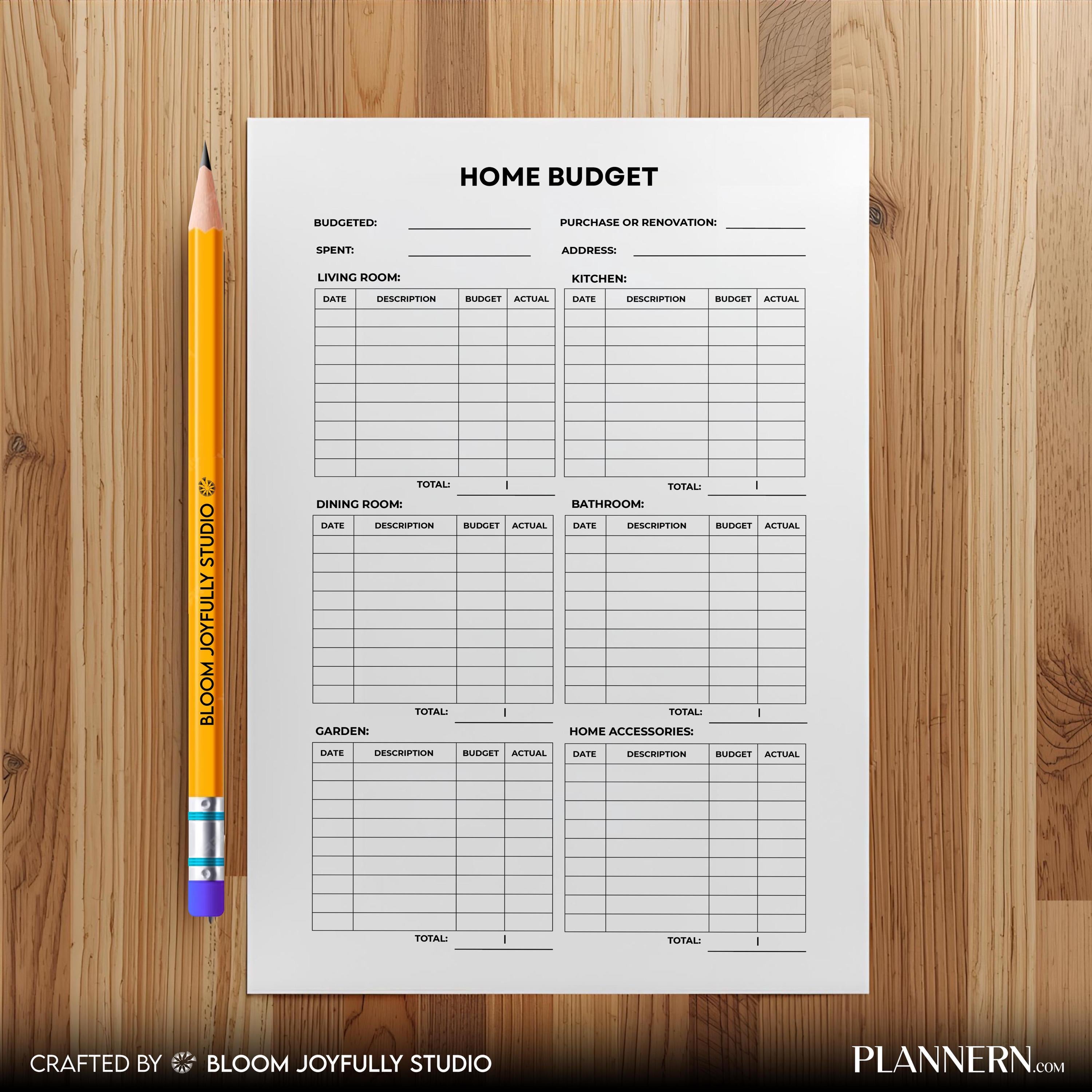 Budget Tracker — Home Budget Planner PRINTABLE, Monthly Household Budget Tracker, Family Finance Printable,... | Bloom Joyfully printable