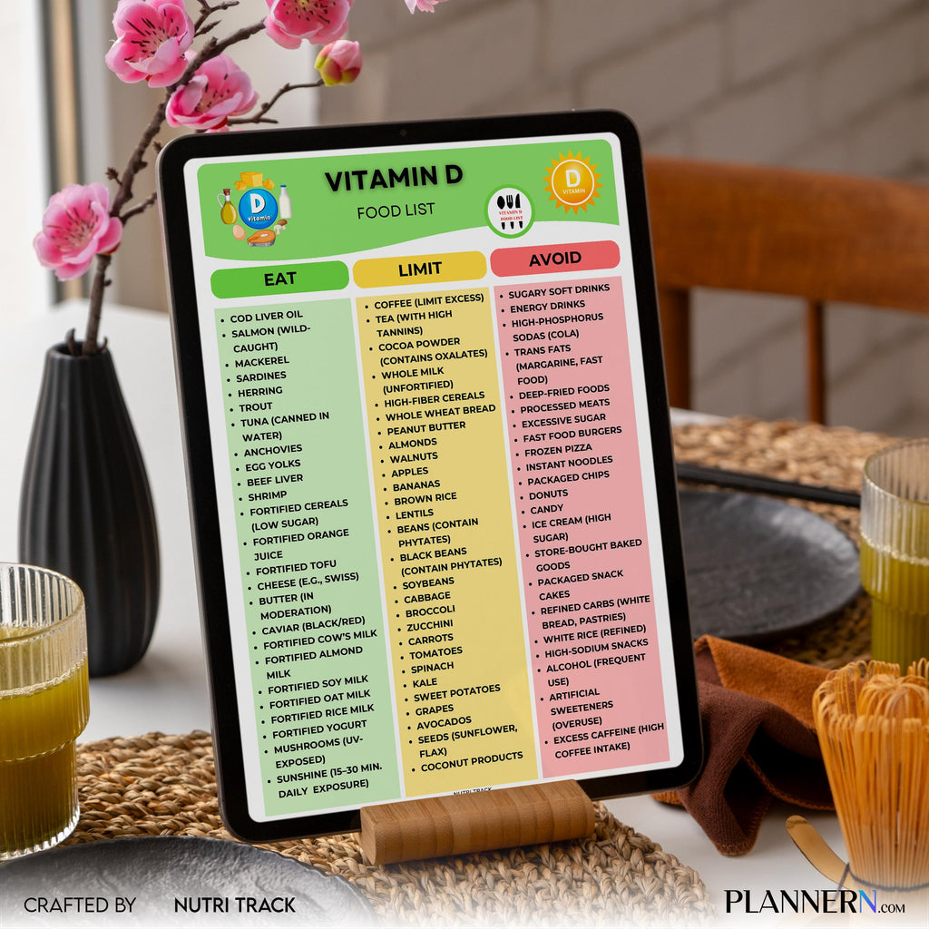 Diet Printable — Vitamin D Food List Printable, High Vitamin D Foods List, Osteoporosis & Calcium Diet Food... | Nutri Track printable