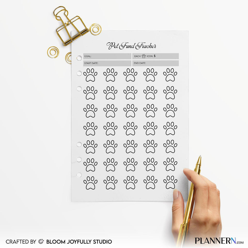 Budget Planner — Pet Fund Savings Tracker PRINTABLE, Pet Emergency Fund Tracker, Pet Savings Planner, Budge... | Bloom Joyfully printable