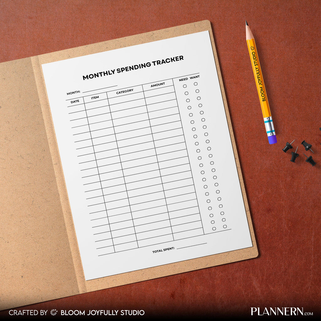 Budget Planner — Monthly Spending Tracker PRINTABLE, Expense Tracker, Money Tracker, Finance Tracker, Insta... | Bloom Joyfully printable