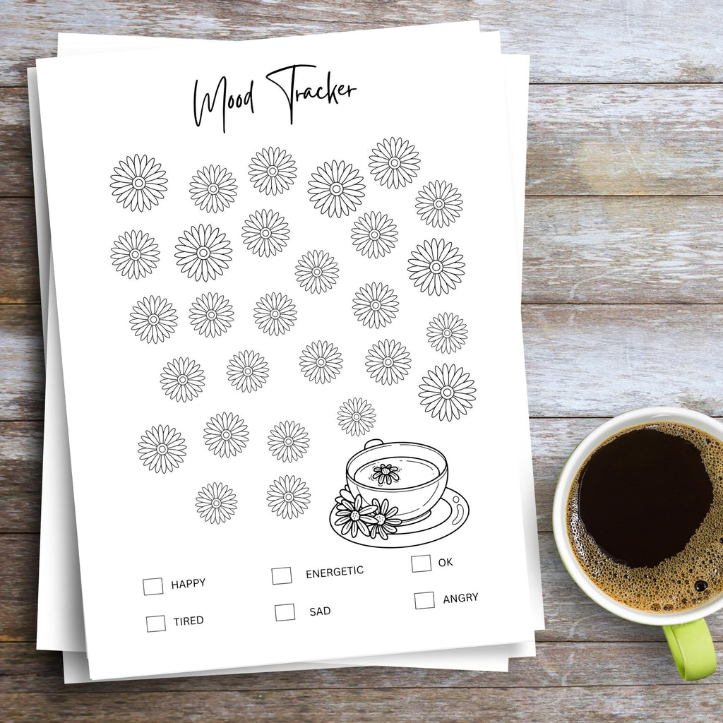 Bullet Journal — MONTHLY Mood Trackers Bundle, Printable Mood Tracker for journal, Monthly, Daily Mood Log,... | Mindfulness printable