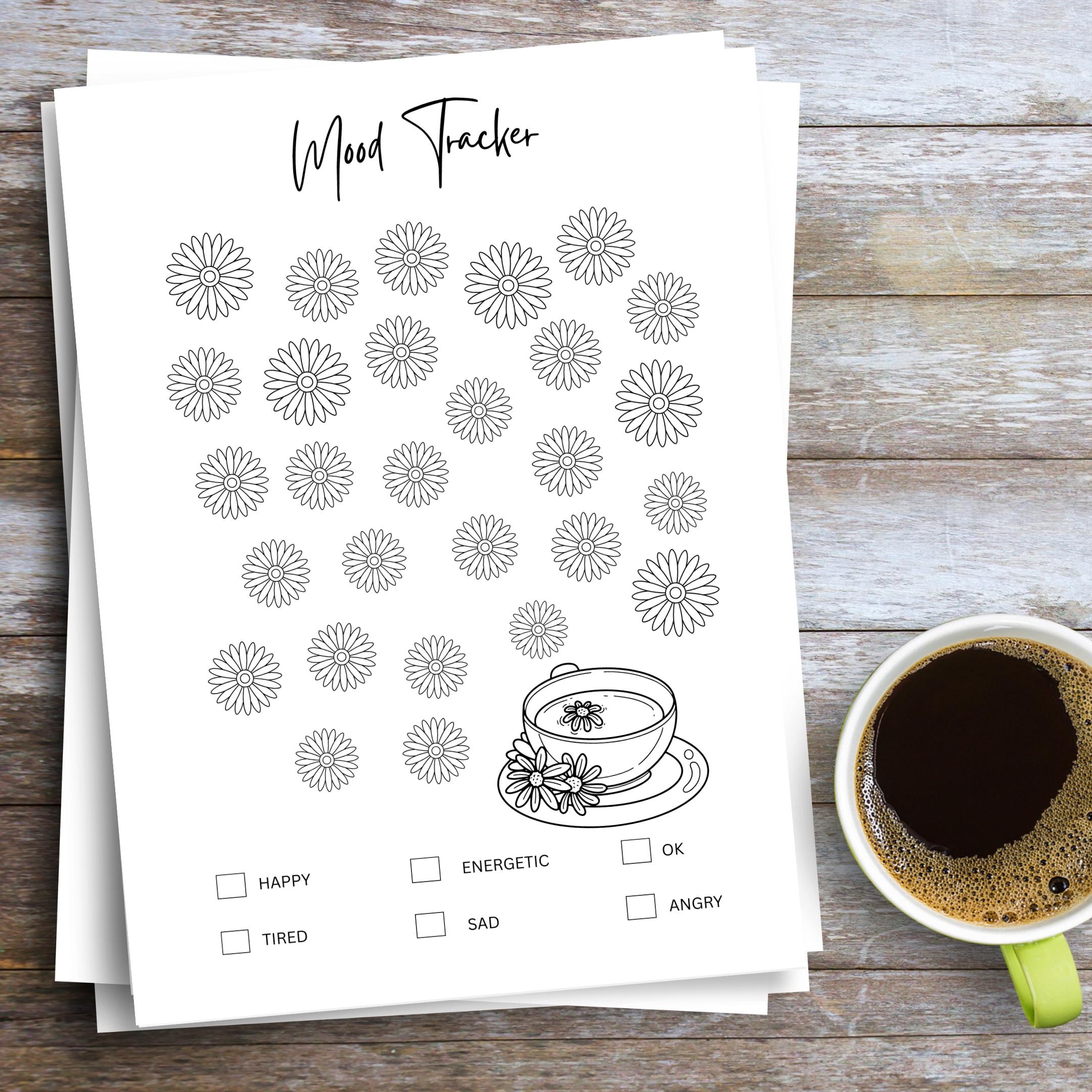 Bullet Journal — MONTHLY Mood Trackers Bundle, Printable Mood Tracker for journal, Monthly, Daily Mood Log,... | Mindfulness printable