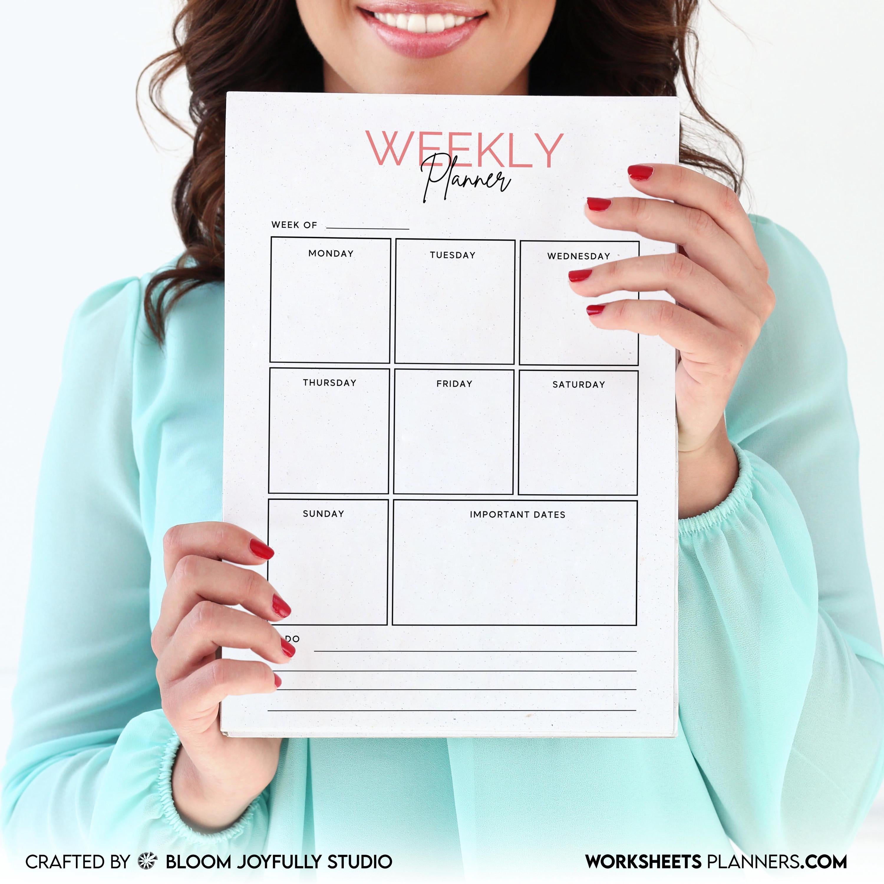 Digital Planner — Weekly Planner PRINTABLE, Weekly To Do List, Weekly Habit Tracker, Weekly Goal Planner, S... | Bloom Joyfully printable