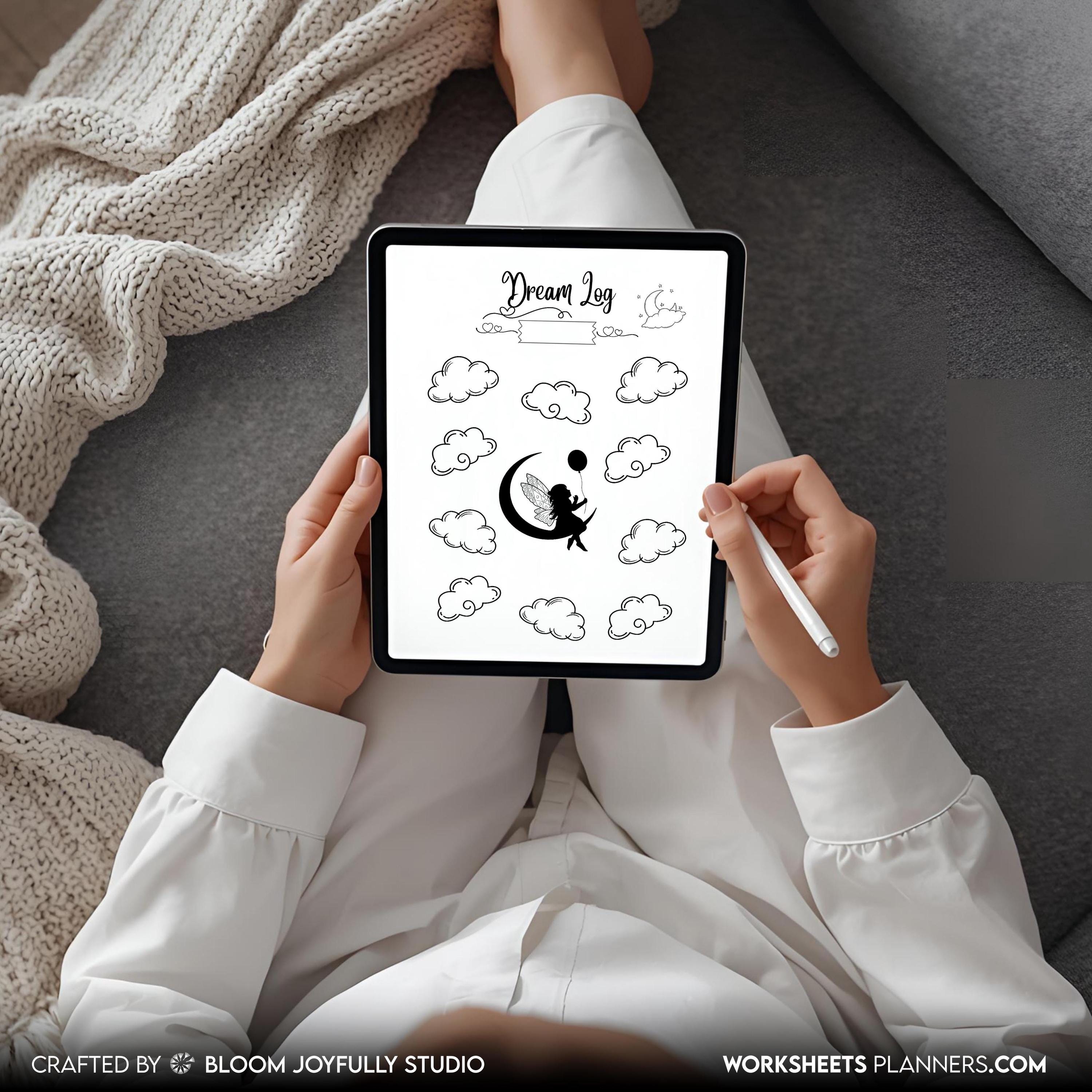 Digital Planner — Dream Log PRINTABLE, Monthly Dream Tracker, Dream Journal, Dream Diary, Dream Tracker, Sl... | Mindfulness printable