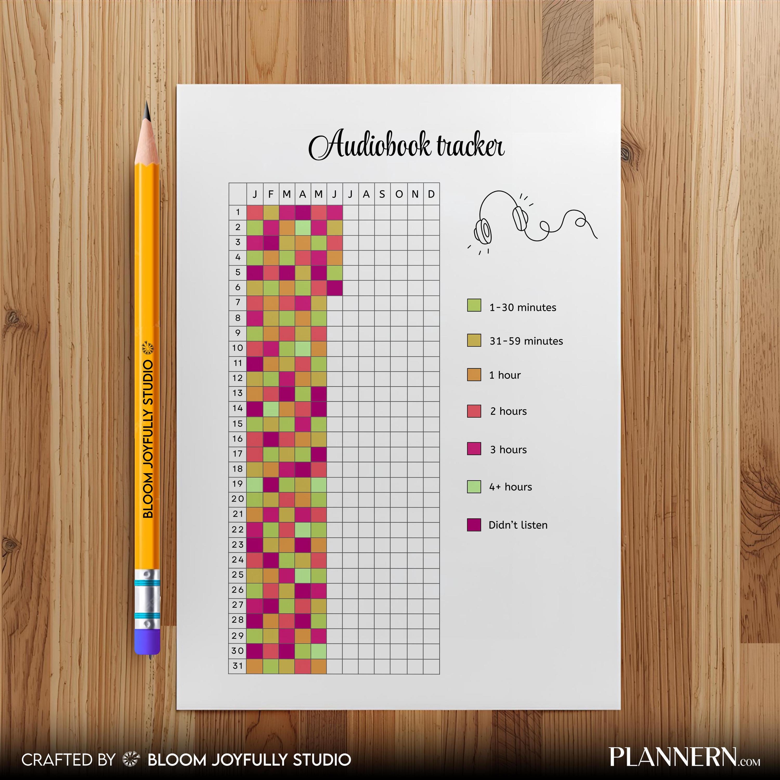 Audiobook Journal — Audiobook Tracker PRINTABLE, Reading Journal, Reading Tracker, Planner Page, Audiobook ... | Bloom Joyfully printable