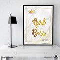 Aislling — Girl Boss, gold line Quote Poster Printables Inspirational Quote Poster Motivational Art Famous ... | Aislling printable
