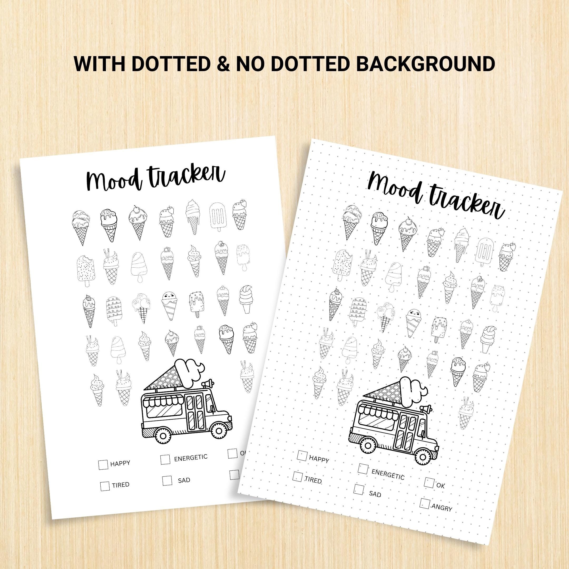 Bullet Journal — MONTHLY Mood Trackers Bundle, Printable Mood Tracker for journal, Monthly, Daily Mood Log,... | Mindfulness printable