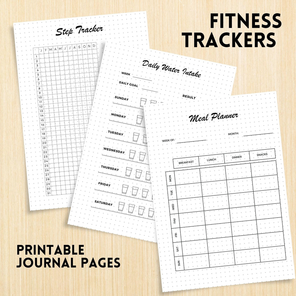 Activity Tracker — FITNESS tracker Bundle, Digital Planner Pages, A4 & A5 SIZE, PRINTABLE journal Pages (Bu... | Nutri Track printable