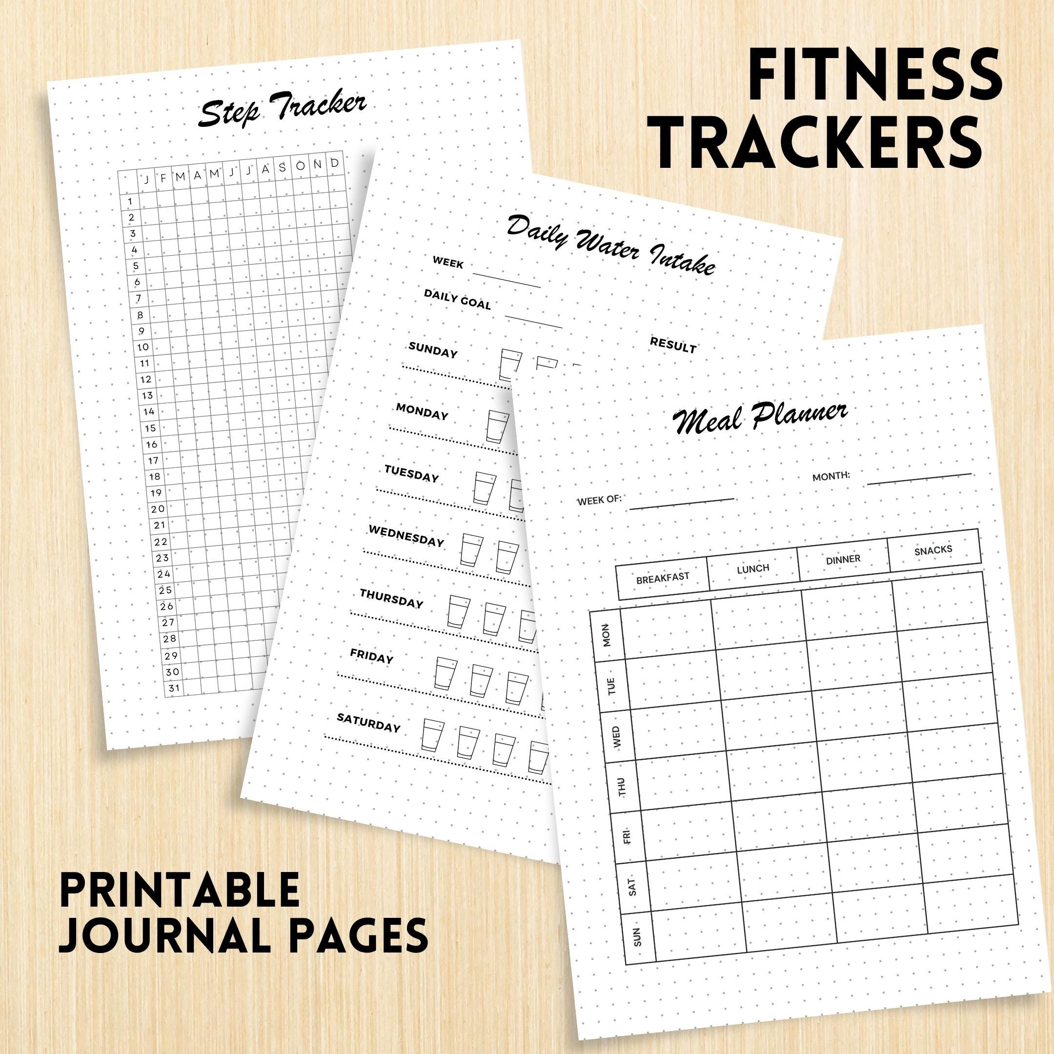 Activity Tracker — FITNESS tracker Bundle, Digital Planner Pages, A4 & A5 SIZE, PRINTABLE journal Pages (Bu... | Nutri Track printable
