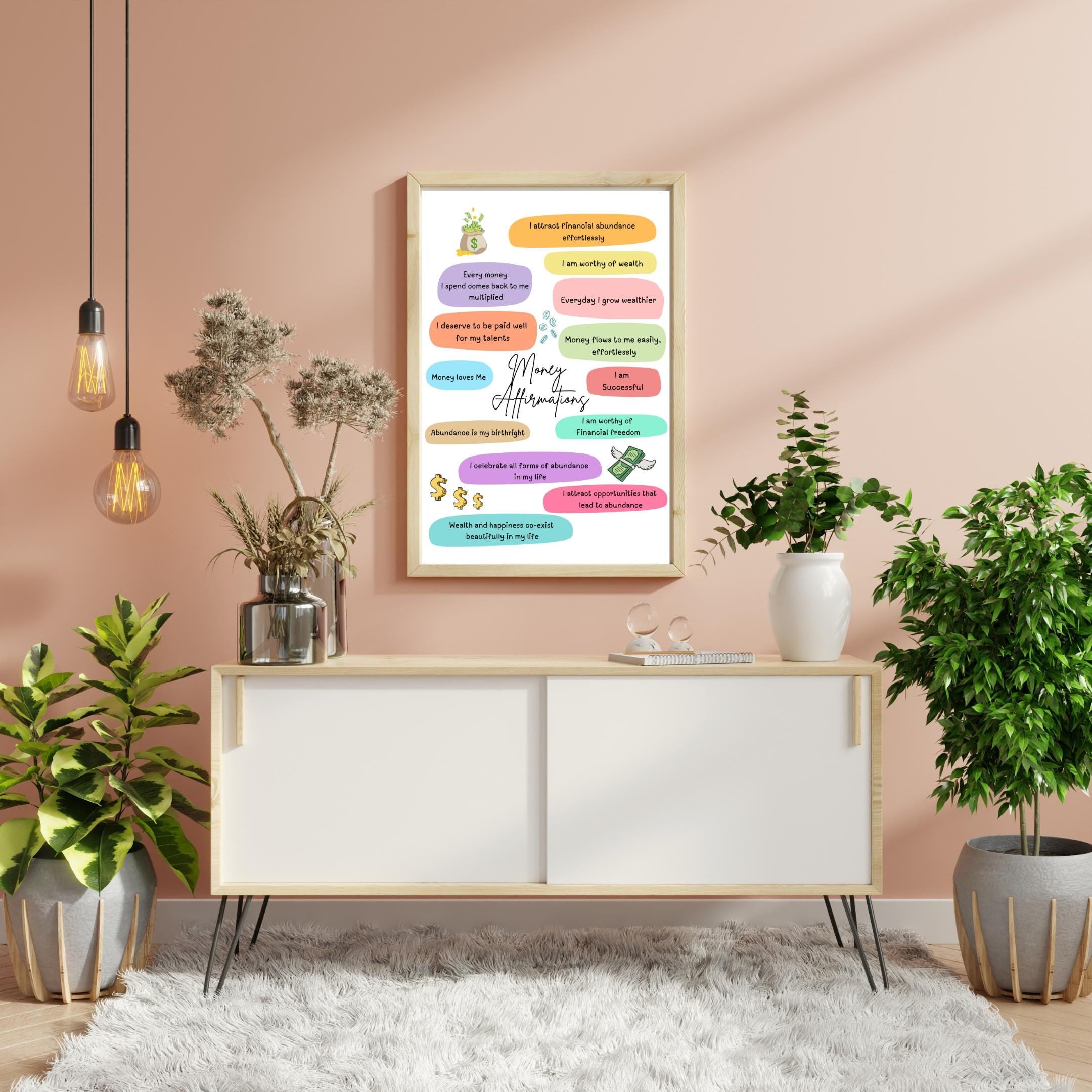 Abundance Mindset — Money Affirmations Printable, Manifest Wealth & Success, Wall Print, Positive Wealth, A... | Aislling printable