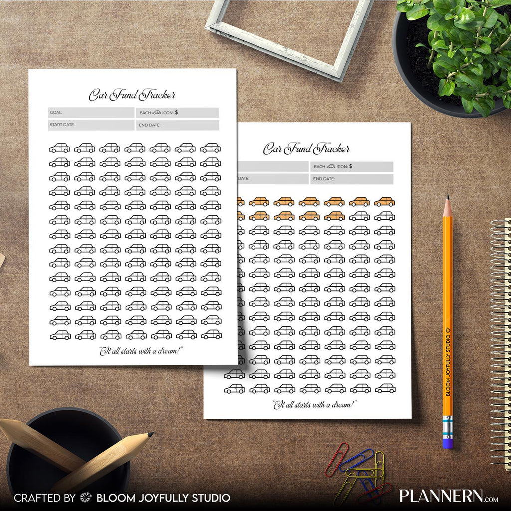 Budget Planner — Car Fund Tracker Printable, Car Savings Tracker, Vehicle Savings Planner, Savings Goal PDF... | Bloom Joyfully printable