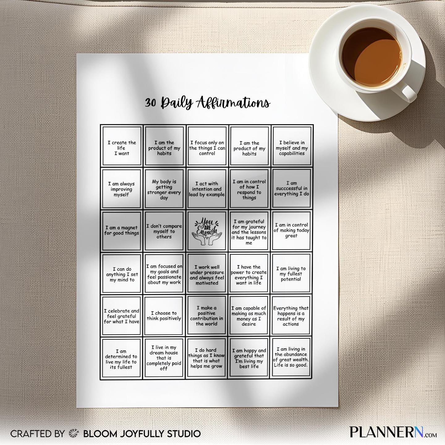 Affirmation Cards — Daily Affirmations PRINTABLE, Positive Affirmation, Self Love & Mental Health Affirmati... | Mindfulness printable