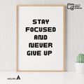 Black White Print — Stay Focused Printable Wall Art, Motivational Quote Poster, Pastel Affirmation Print, A... | Aislling printable