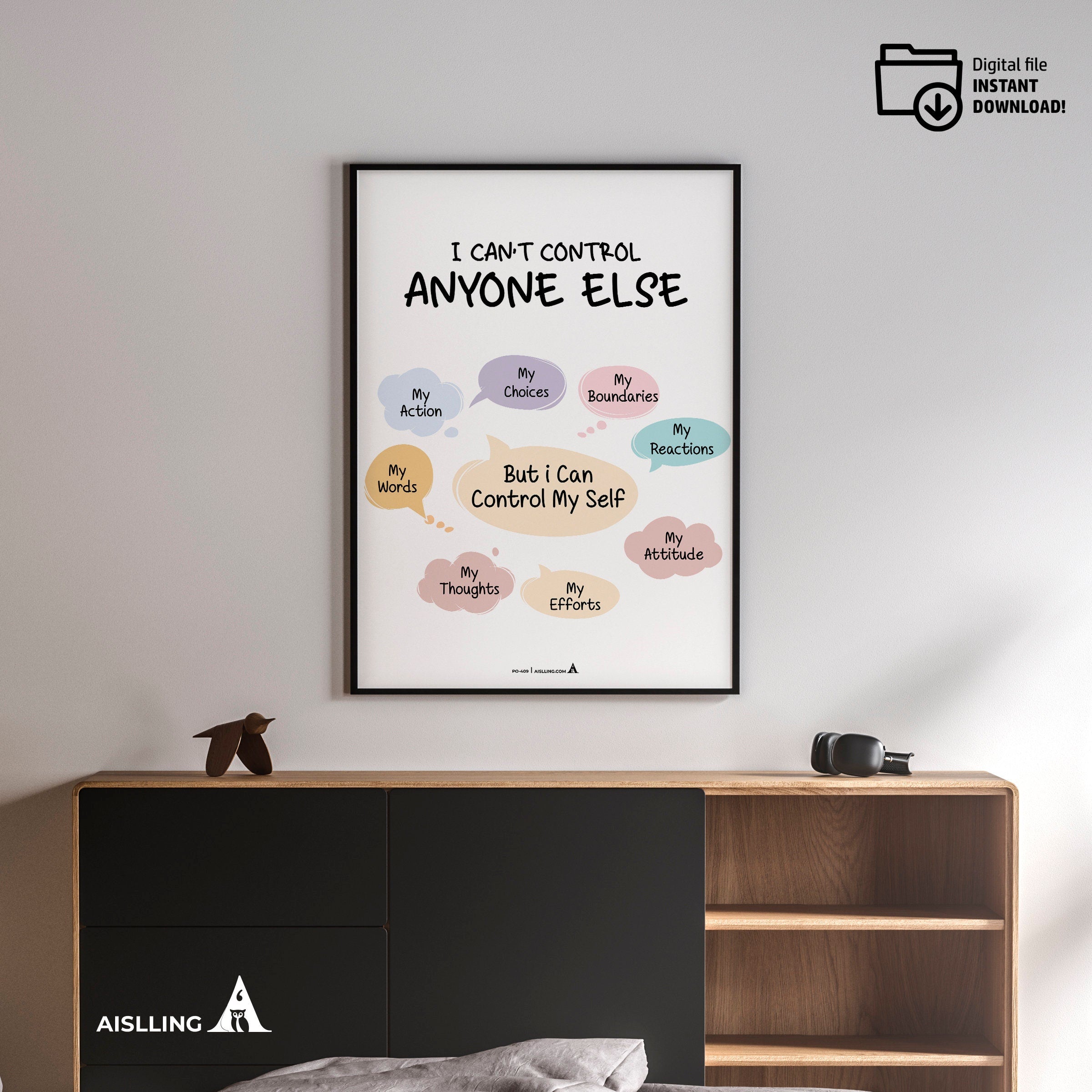Adhd Worksheets — Things I Can and Cannot Control Poster, Counselor Office Decor, Mental Health Prints, Cla... | Mindfulness printable