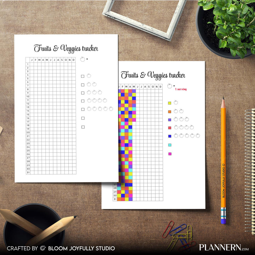 Clean Eating Tracker — Fruits and Veggies Tracker PRINTABLE, Daily Fruit & Vegetable Intake Log, Healthy Ea... | Nutri Track printable