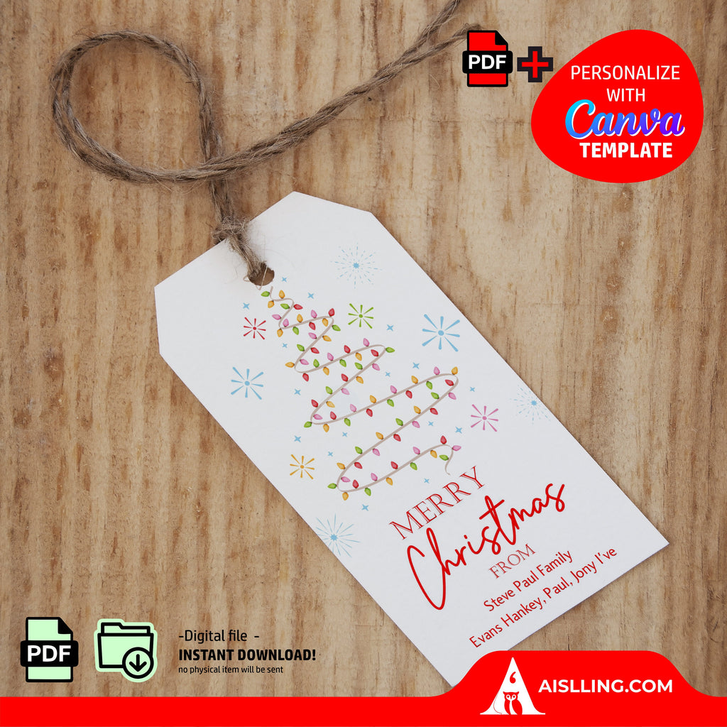 Christmas Gifts — Personalized Christmas Tags holiday tags, Editable Christmas Holiday Gift Tags, Gift Tag ... | Bloom Joyfully printable