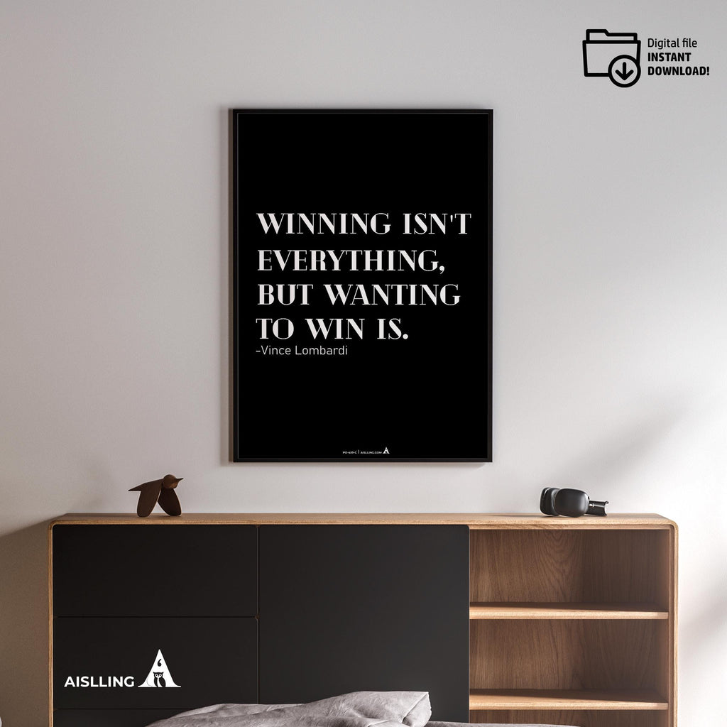 Aislling — Vince Lombardi Quote Poster: Winning Isn't Everything, Printable Motivational Art, Inspirational... | Aislling printable
