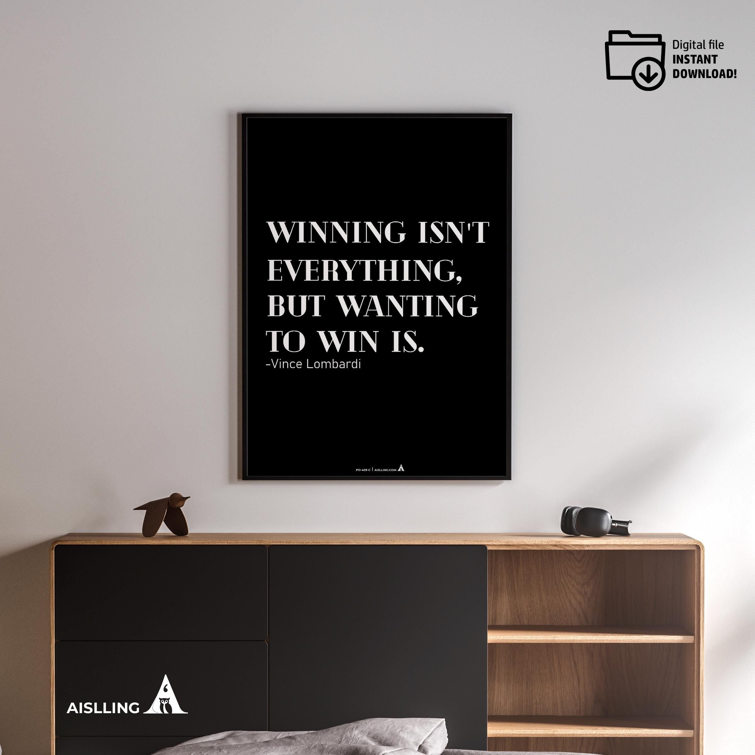 Aislling — Vince Lombardi Quote Poster: Winning Isn't Everything, Printable Motivational Art, Inspirational... | Aislling printable