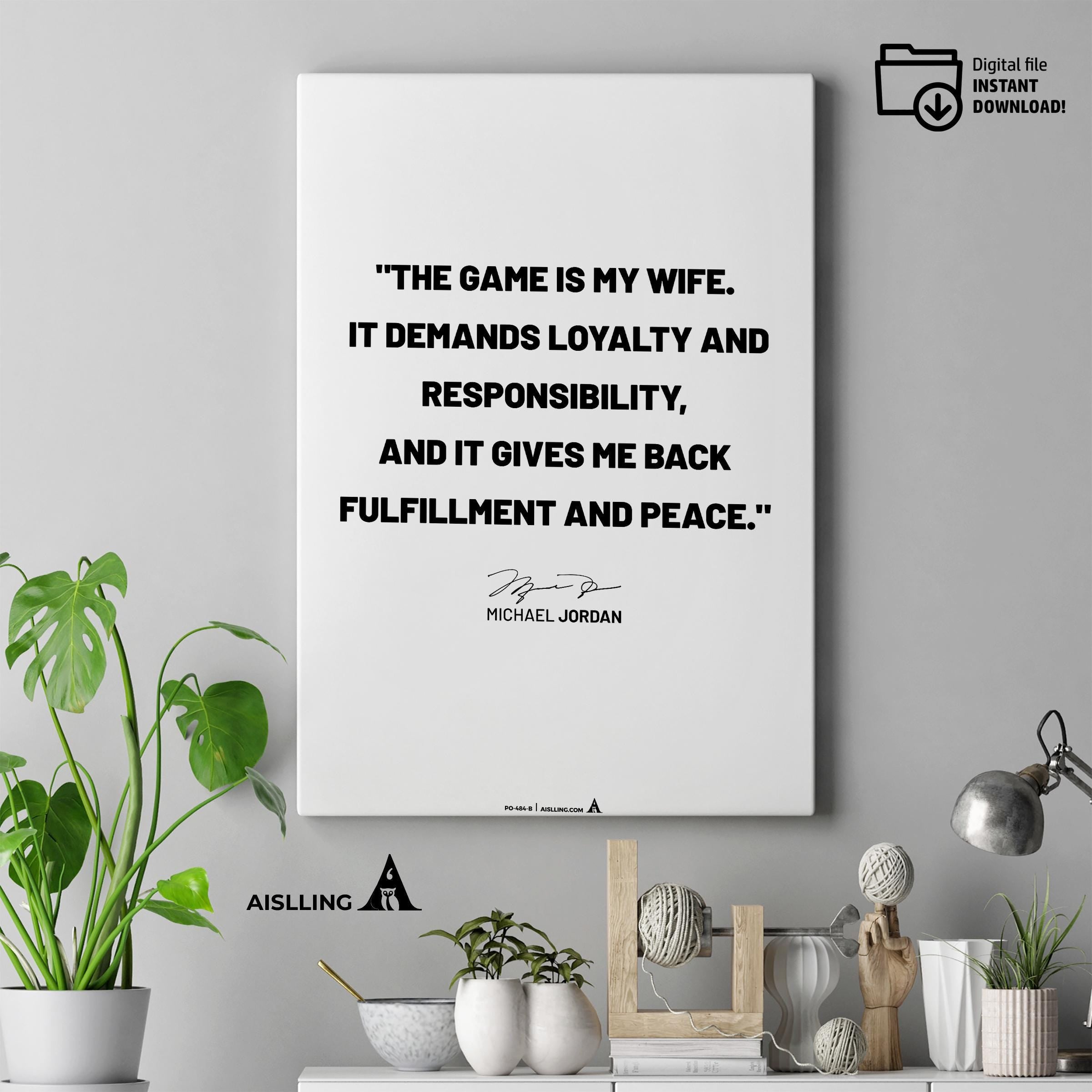 Basketball Art — Michael Jordan Quotes Digital Printable Wall Art Inspirational Quotes Jordan Mentality Pos... | Aislling printable