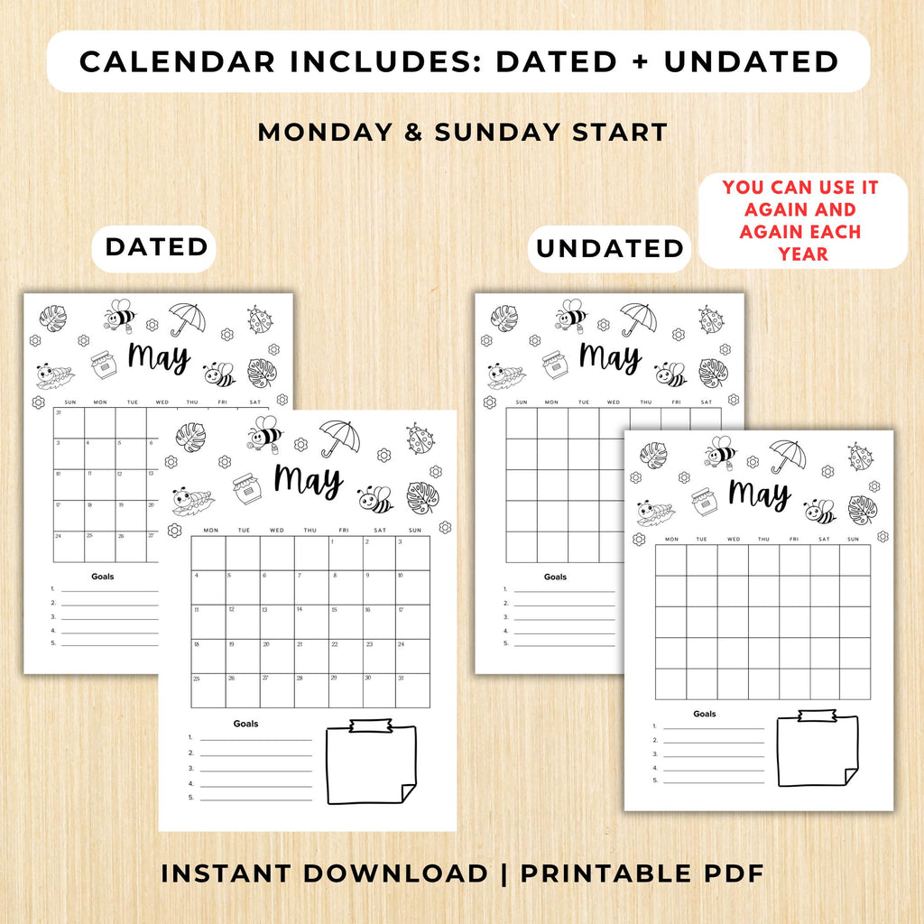 Budget Tracker — Printable Planner Bundle, May 2026 Journal, Habit Mood Tracker, Weekly Daily Monthly, Life... | Mindfulness printable