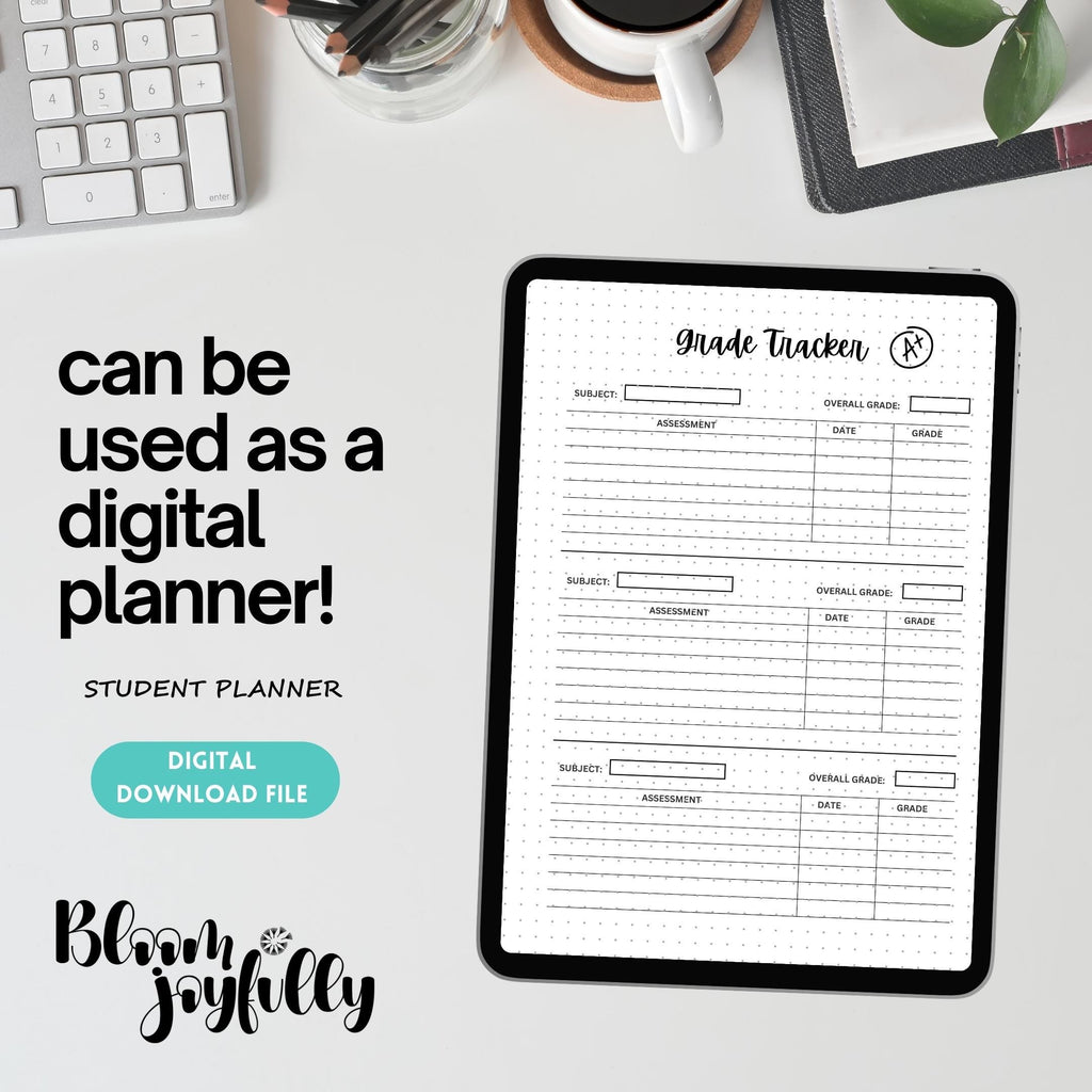 Academic Organizer — Student Planner Bundle, Aesthetic Student Planner, Minimalist Homework, Assignment and... | Bloom Joyfully printable