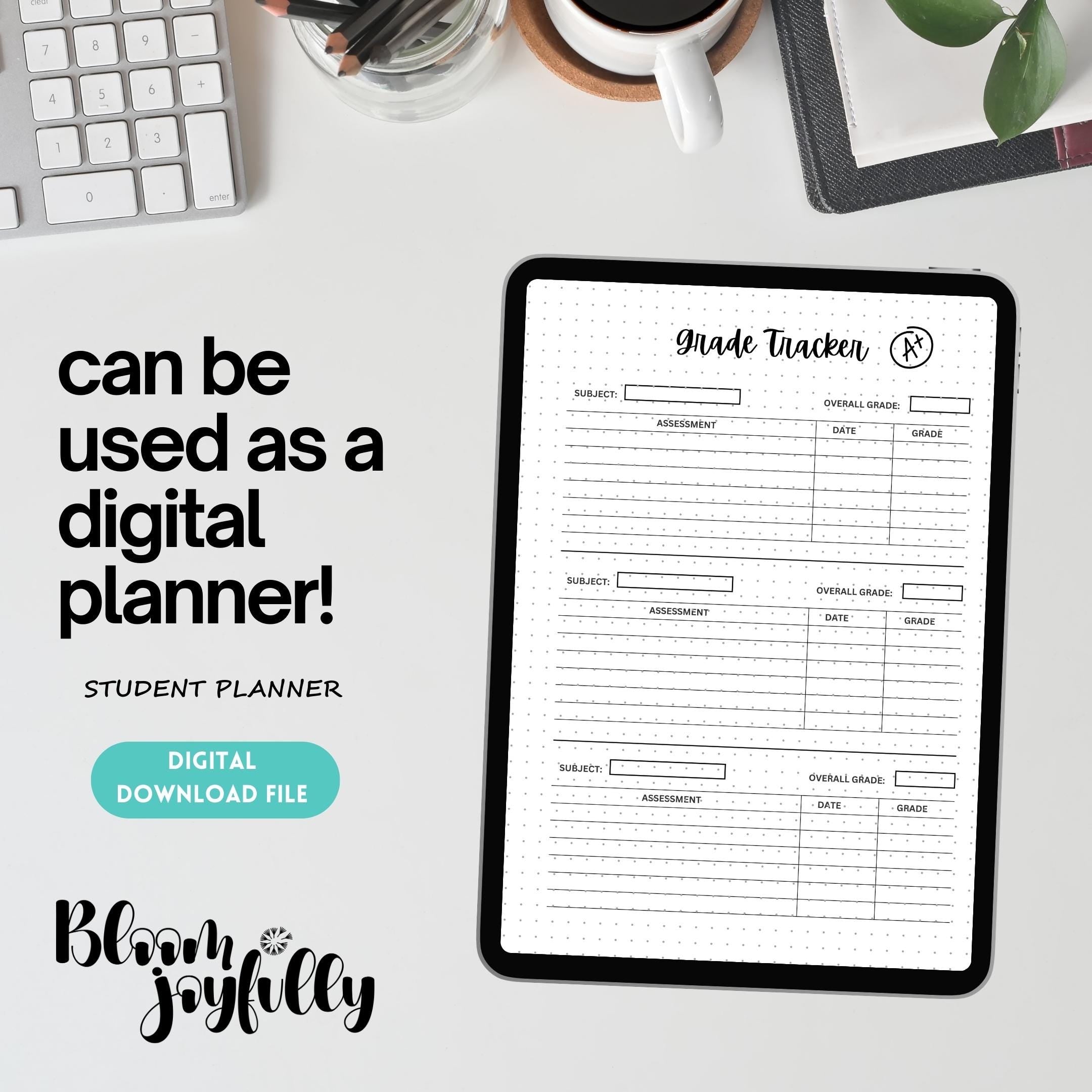 Academic Organizer — Student Planner Bundle, Aesthetic Student Planner, Minimalist Homework, Assignment and... | Bloom Joyfully printable
