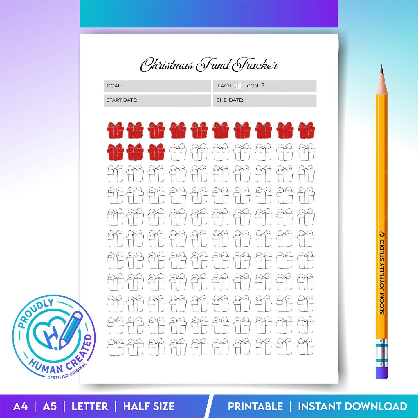 Budget Planner — Christmas Savings Tracker PRINTABLE, Christmas Fund Tracker, Holiday Savings Planner, Chri... | Bloom Joyfully printable
