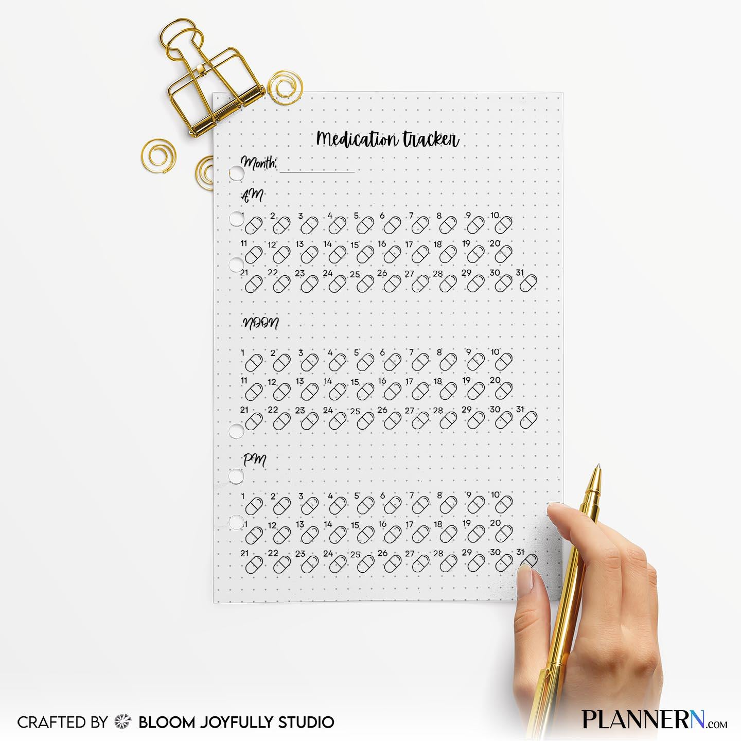Daily Pill Log — Medication Tracker PRINTABLE, Daily Medicine Log, Pill Tracker, Medication Schedule, Habit... | Bloom Joyfully printable