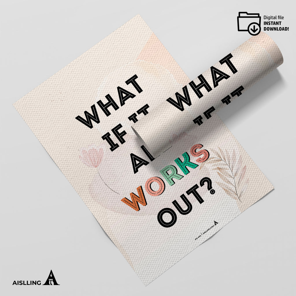 Act — What if it all works out poster, self, esteem, respect, couples therapy, therapy office decor, therap... | Mindfulness printable