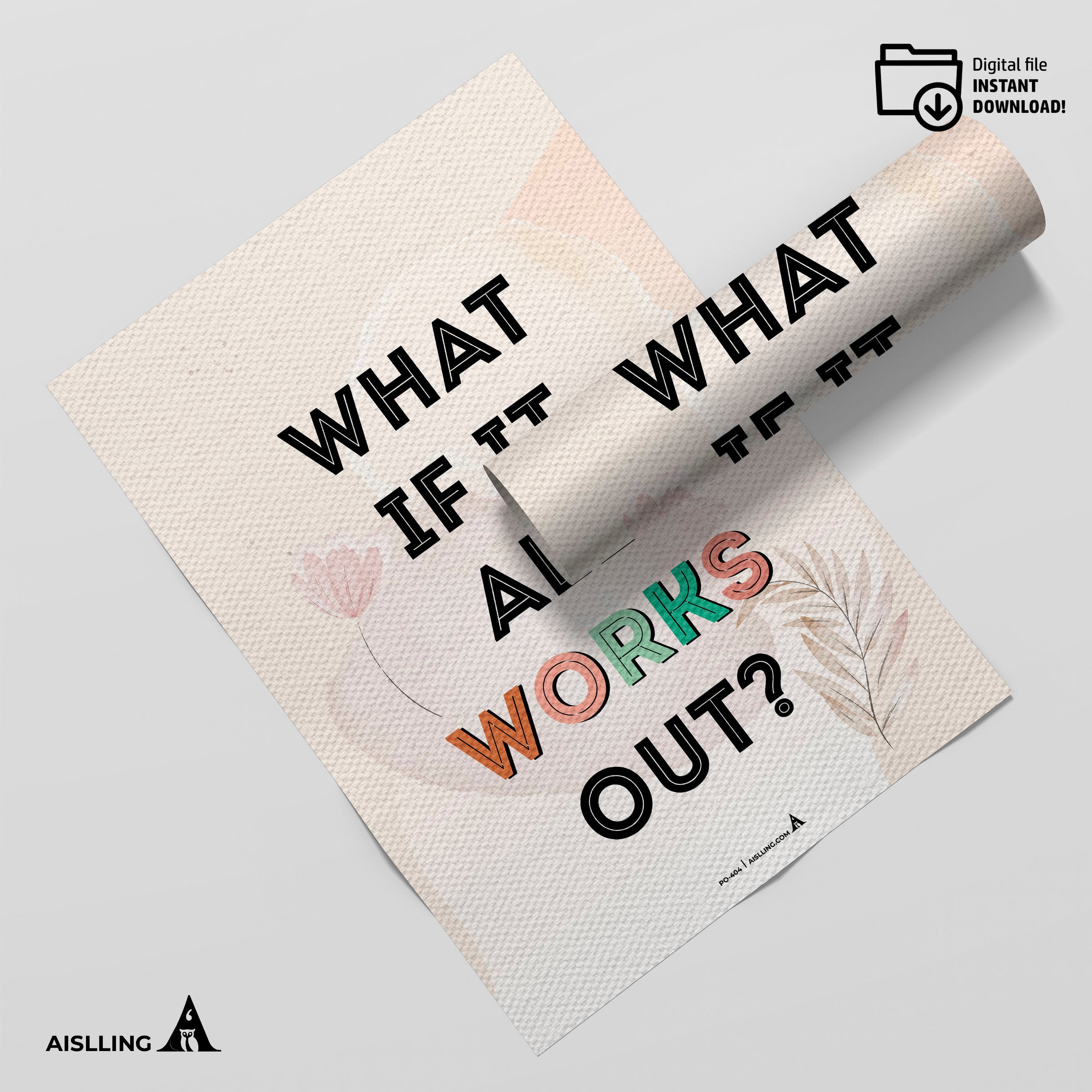 Act — What if it all works out poster, self, esteem, respect, couples therapy, therapy office decor, therap... | Mindfulness printable