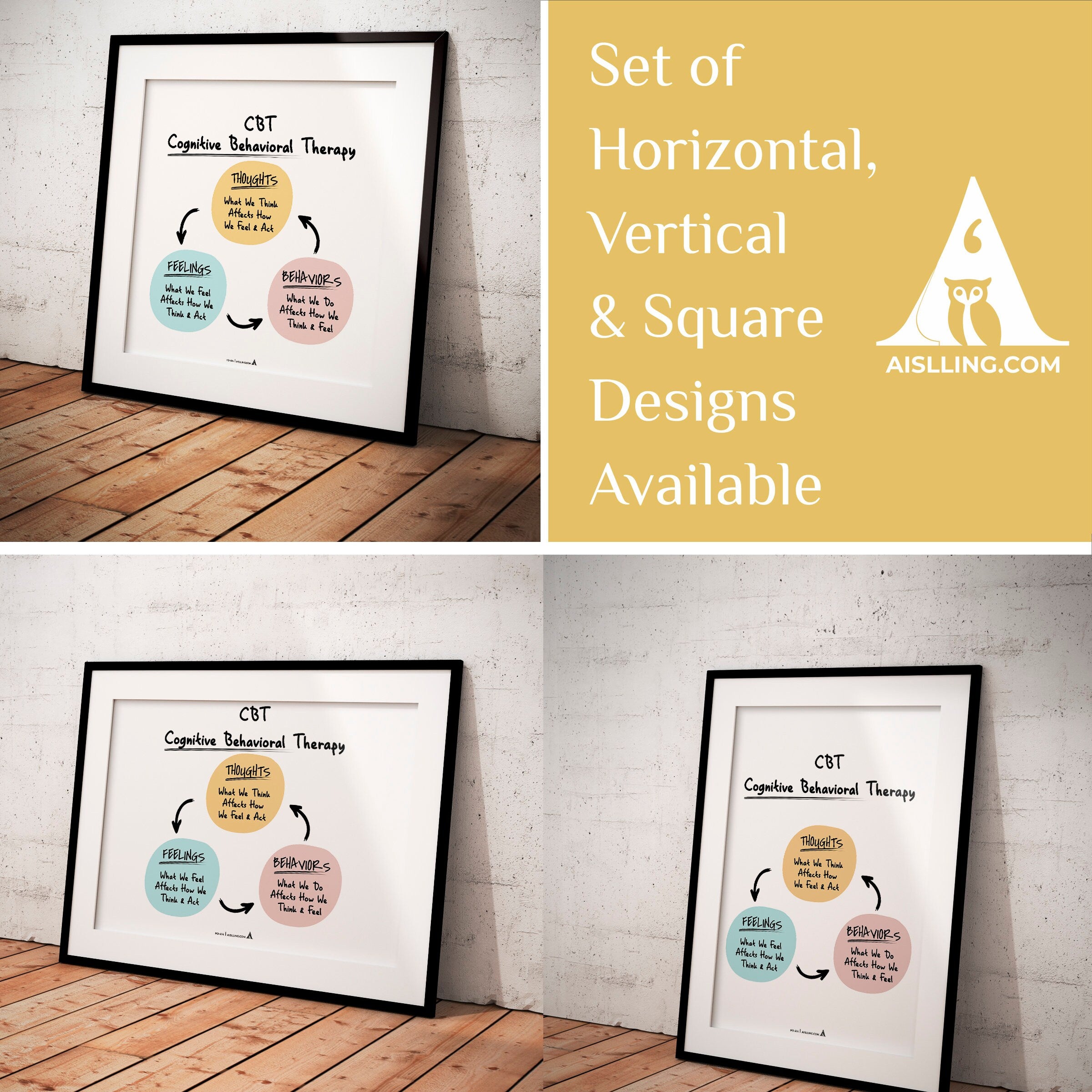 Adhd Worksheets — CBT Therapy Print: Mental Health Poster, Counselor Office Decor (Digital Download) | Mindfulness printable