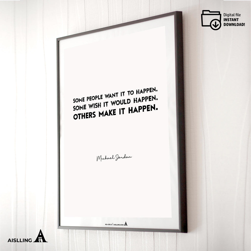 Air Jordan — Michael Jordan Motivational Quote Poster: NBA Sports Art (Digital Download) | Aislling printable
